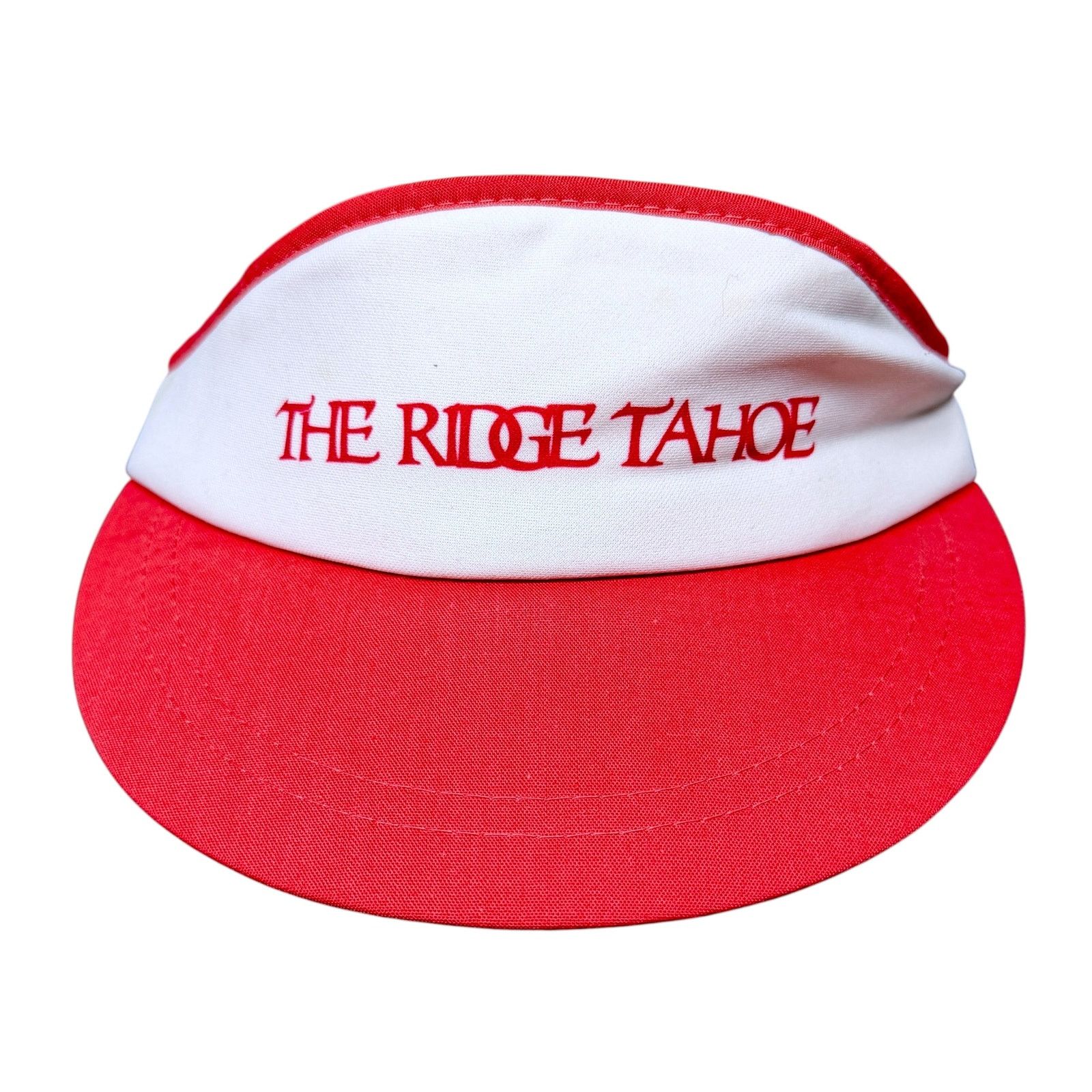 Hanes Vintage 80s The Ridge Tahoe Ski Resort Red White Hanes Visor Size ONE SIZE - 2 Thumbnail