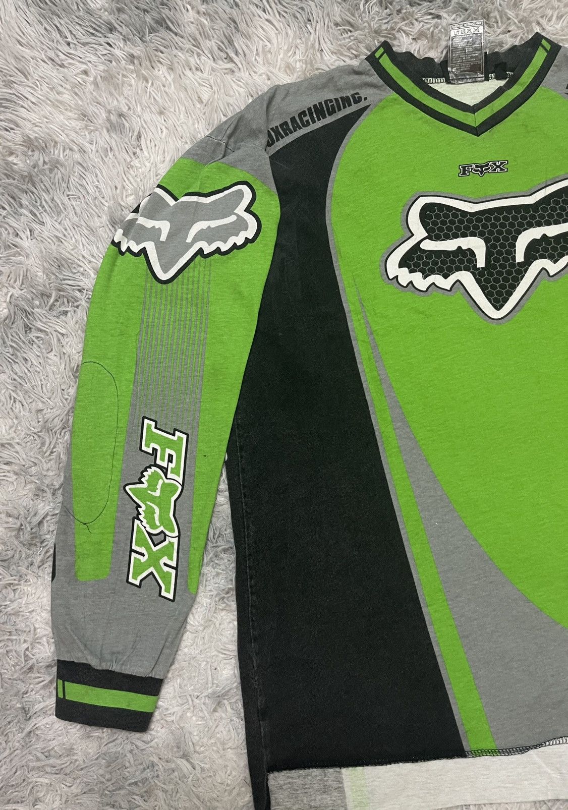 Fox Racing VINTAGE FOX RACING SHIRT GREEN COLOUR RARE Size US L / EU 52-54 / 3 - 4 Thumbnail