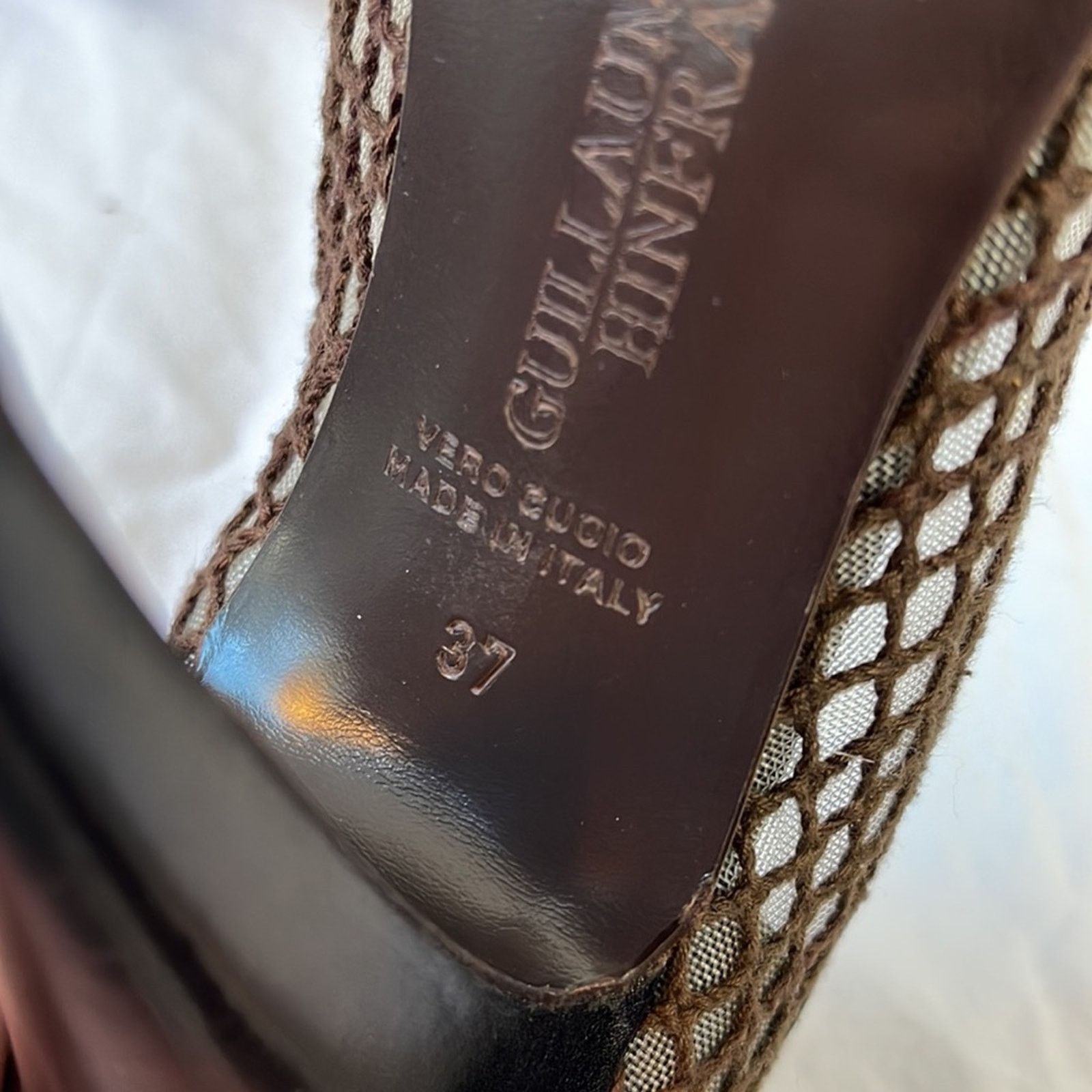 Other Guillaume Hinfray Espresso Brown Fishnet Heels Size 6.5/37 Size US 6.5 / IT 36.5 - 9 Thumbnail