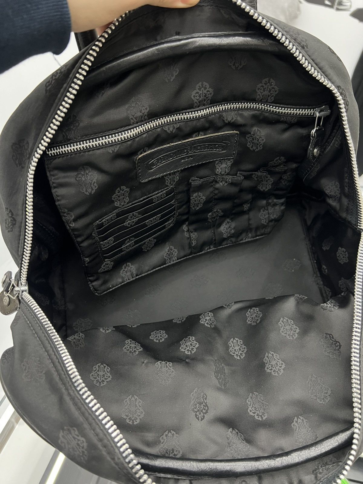 Chrome Hearts CHROME HEARTS LEATHER CROSS PATCH NYLON DAGGER PRINT GYM BAG Size ONE SIZE - 10 Thumbnail