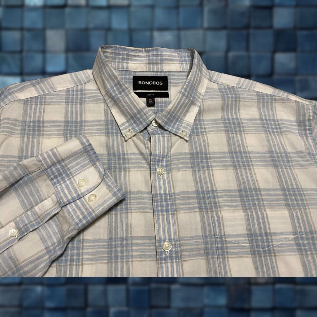 Bonobos Bonobos Button-Up Shirt Mens 2XL Slim Fit Long Sleeve Plaid Cotton Multicolor Size US XXL / EU 58 / 5 - 1 Thumbnail