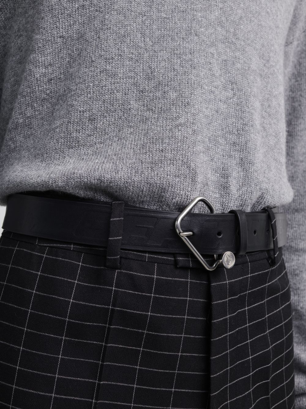 Off-White Nail Leather Beltblack Black Size 32 - 1 Thumbnail