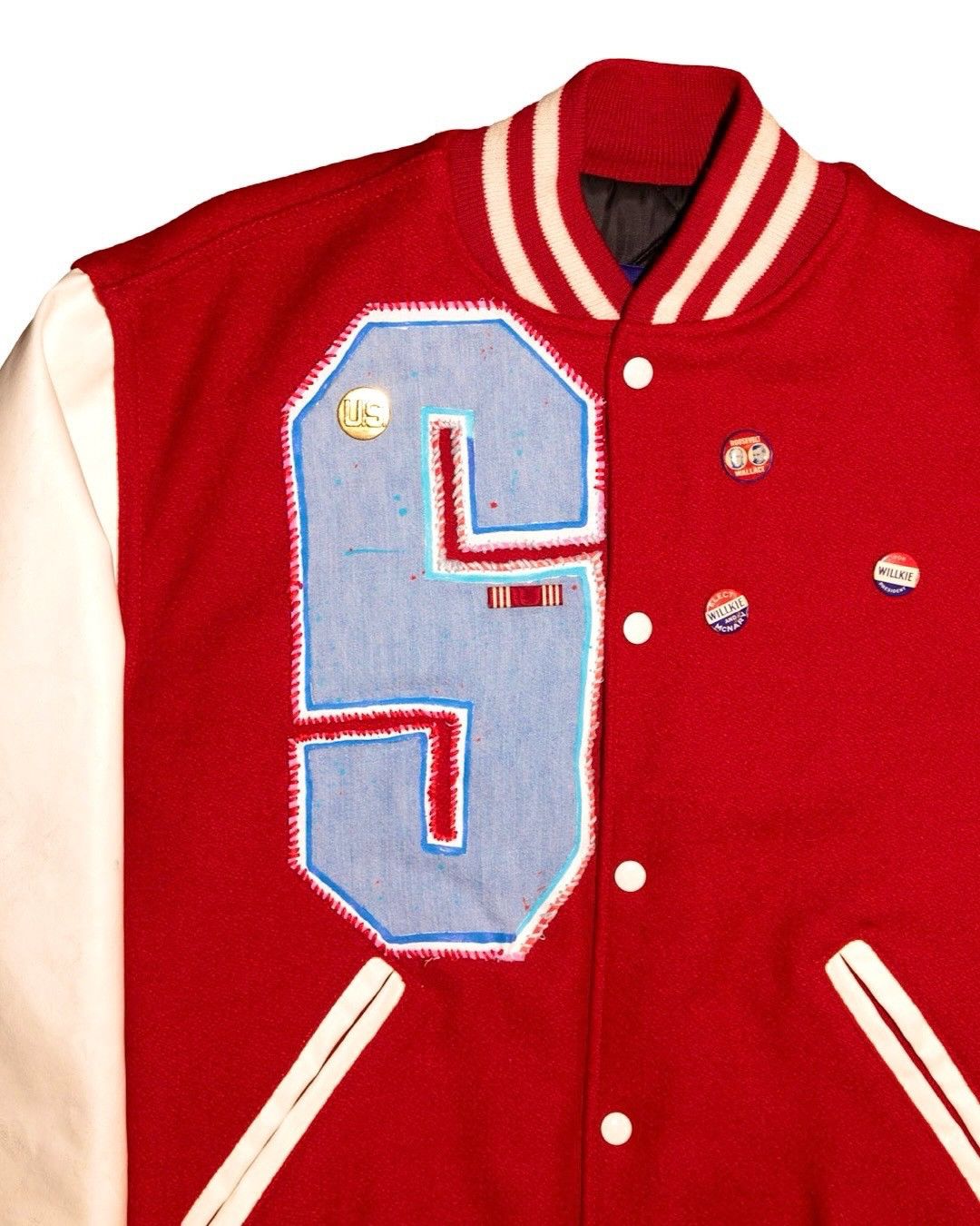 Vintage 1/1 Custom Vintage Letterman Jacket Size US XL / EU 56 / 4 - 4 Thumbnail