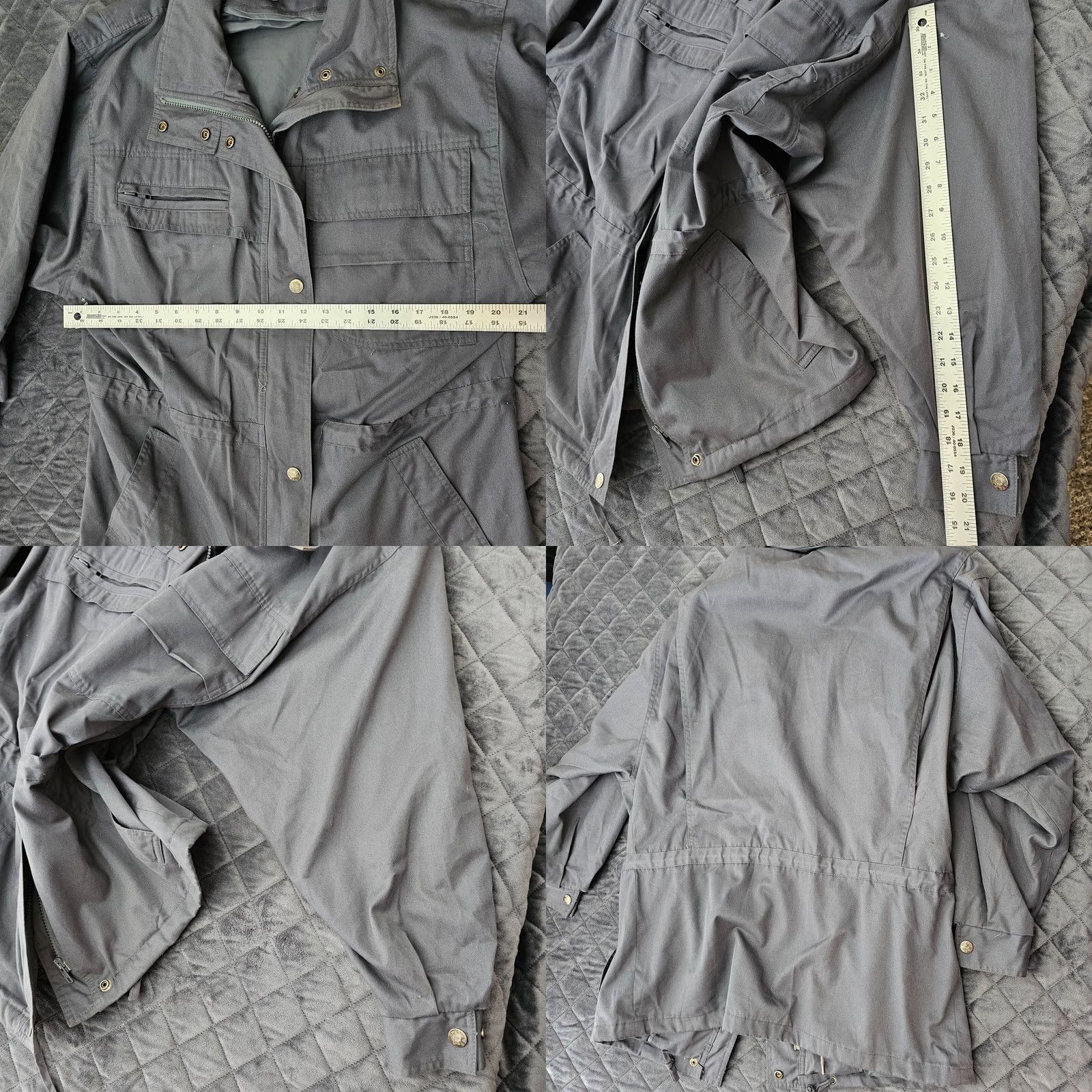 Vintage VINTAGE British Mist Coat Gray M Women 3-in-1 Jacket Wool Lined High Neck Adjustable Waist Shirt Coat Womens Size M / US 6-8 / IT 42-44 - 8 Thumbnail