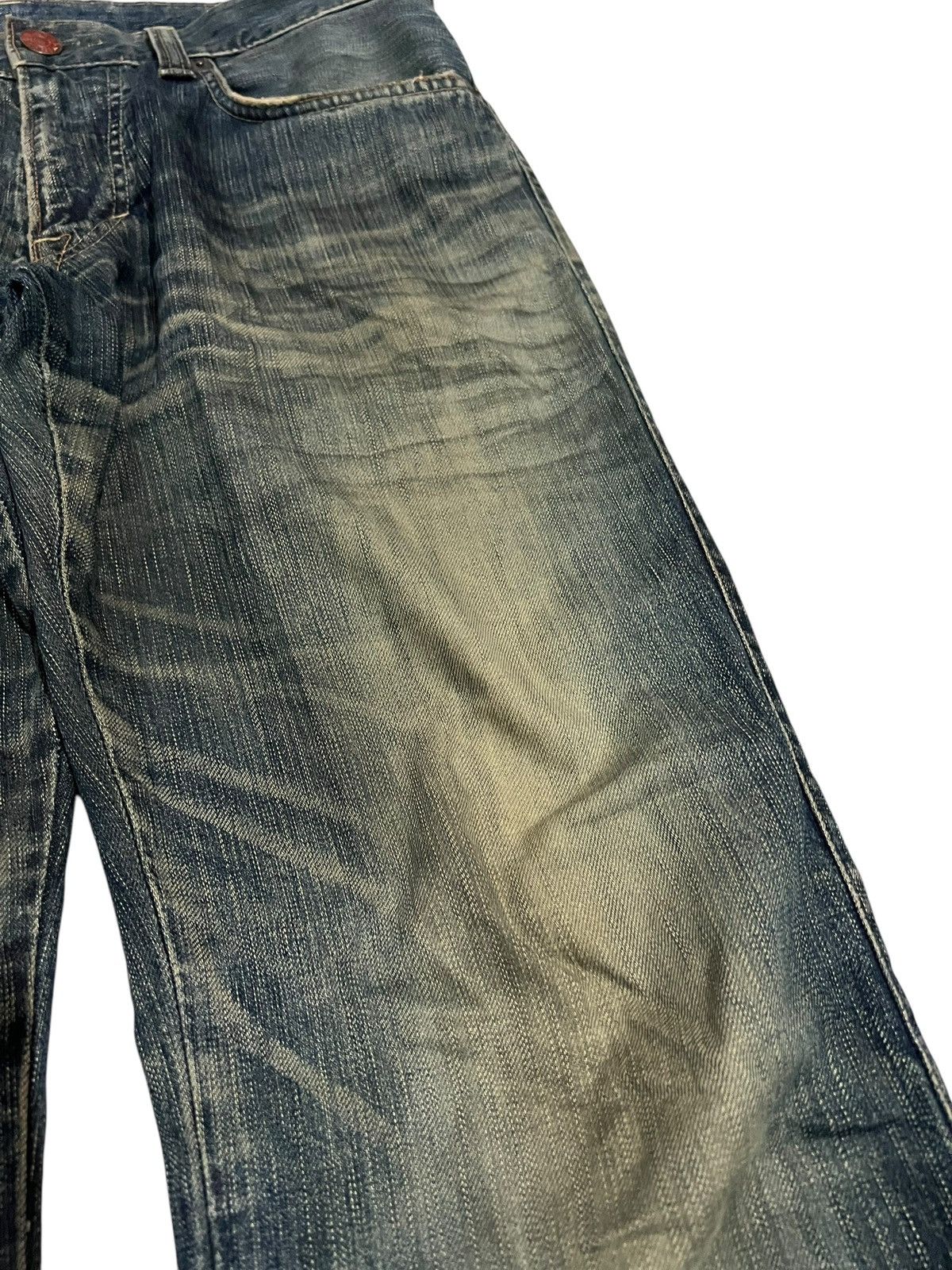 Edwin × If Six Was Nine 🌈Flare Vintage Edwin 503 Blue Trip Distressed Mud Wash Jean Size US 34 / EU 50 - 7 Thumbnail