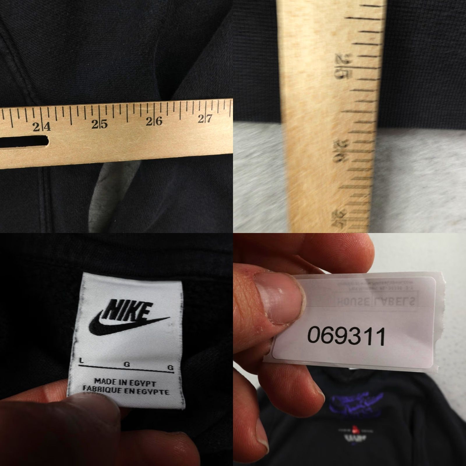 Nike Nike Hoodie Mens Large Black Shoe Dog Club LA Pullover Sweatshirt City Sports Graphic Print Hooded Pockets Logo Reg Cotton Polyester Mens Size US L / EU 52-54 / 3 - 9 Thumbnail