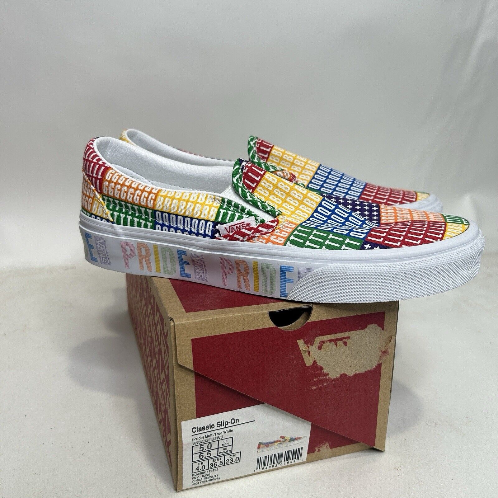 Vans Vans Classic Slip-On “Pride/Multi True White” 2024 Size US 6.5 / IT 36.5 - 1 Thumbnail