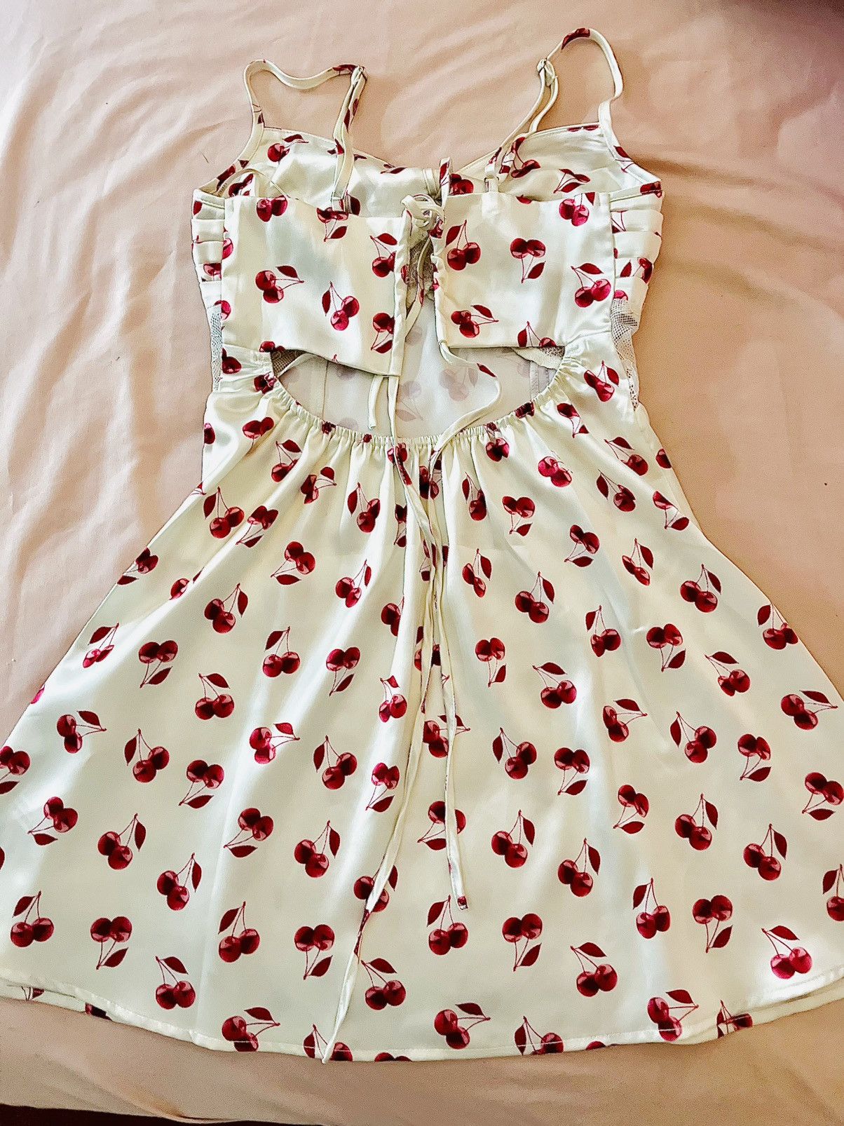 Vintage Chic Cherry Print Dress Size S / US 4 / IT 40 - 2 Thumbnail