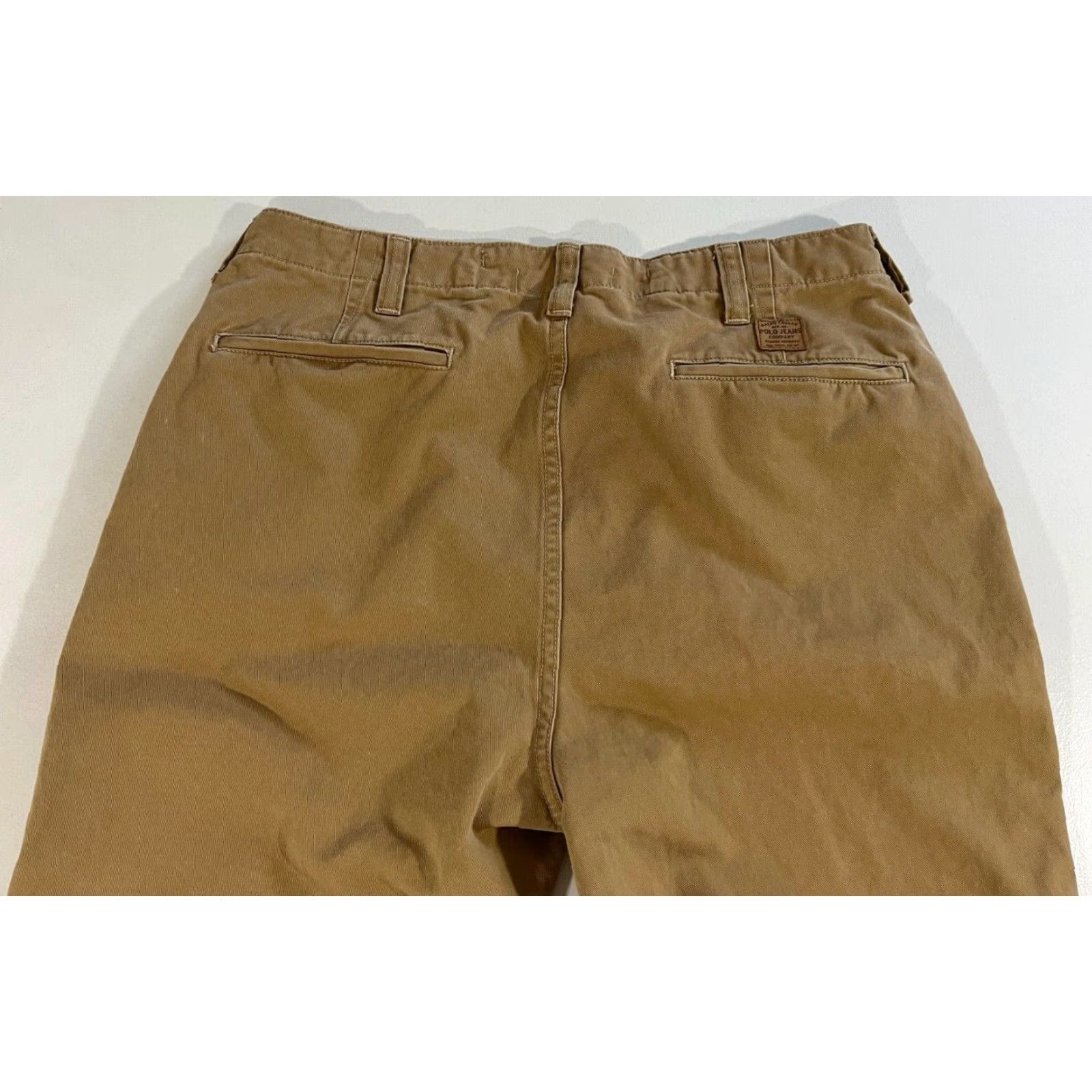 Polo Ralph Lauren VINTAGE Polo Ralph Lauren Men's Chino Pants 33x30 Tan Cotton 90s Vintage Polo Jeans Company RL67 Front Flat Front Belt Loops Straight Leg Mens Pants Size US XS / EU 42 / 0 - 4 Thumbnail