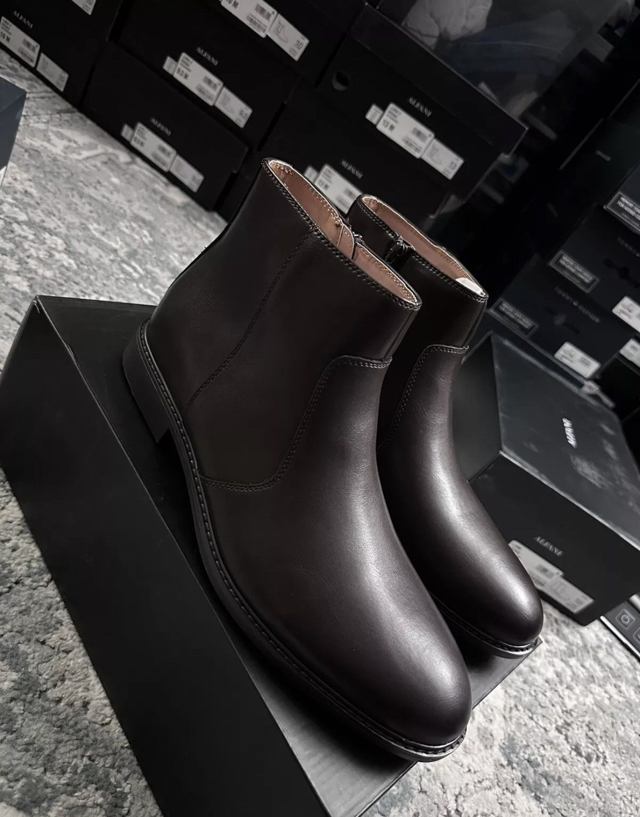 Alfani Alfani Liam Side Zip Chelsea Boots Men s Size 12 Espresso Grailed
