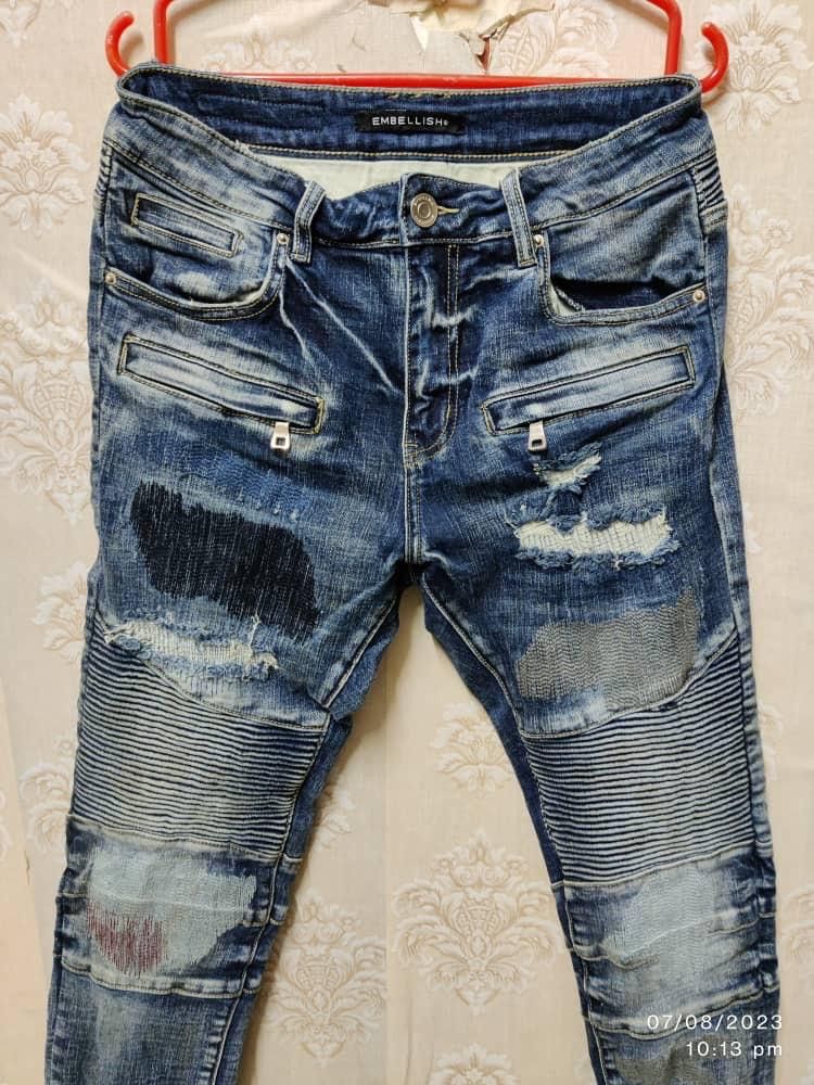Embellish EMBELLISH BIKER JEANS DISTRESSED SKINNY FIT Size US 31 - 5 Thumbnail