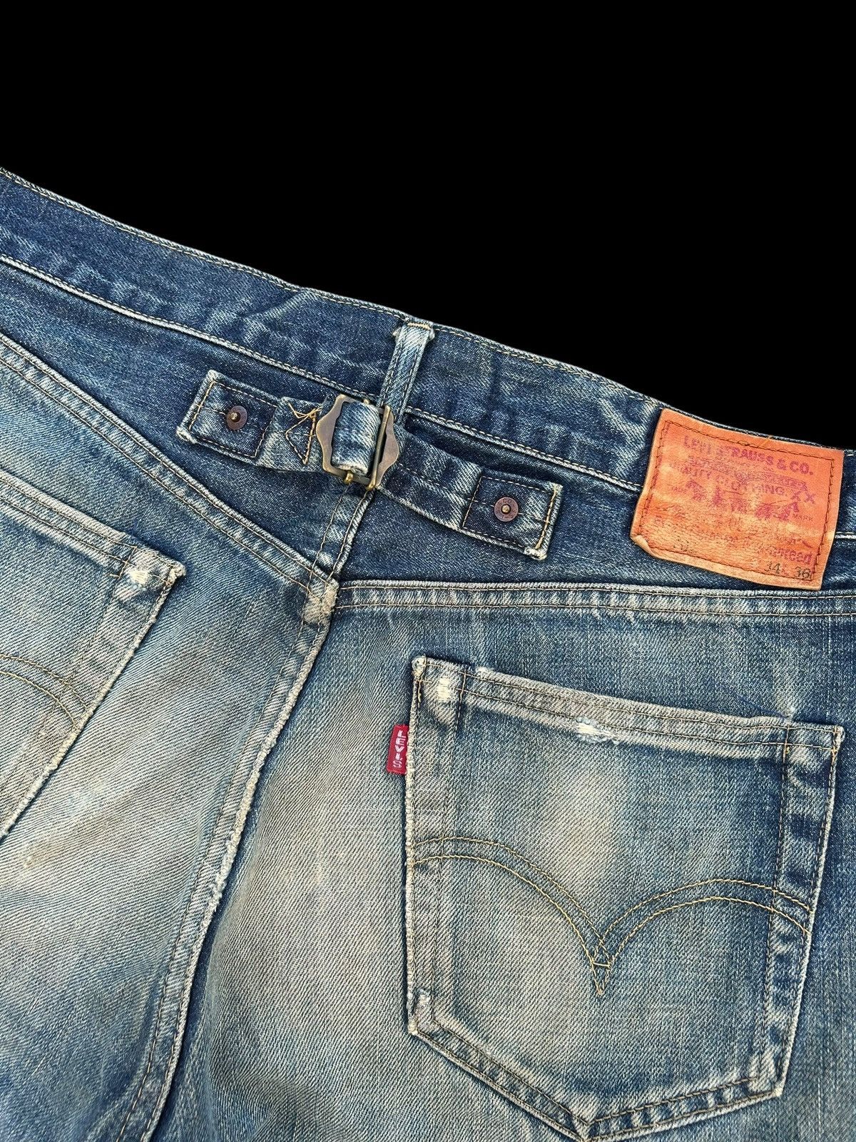 Japanese Brand × Kapital × Vintage Vintage Levis Big E Buckle Back Distressed Short Denim Size US 32 / EU 48 - 2 Thumbnail