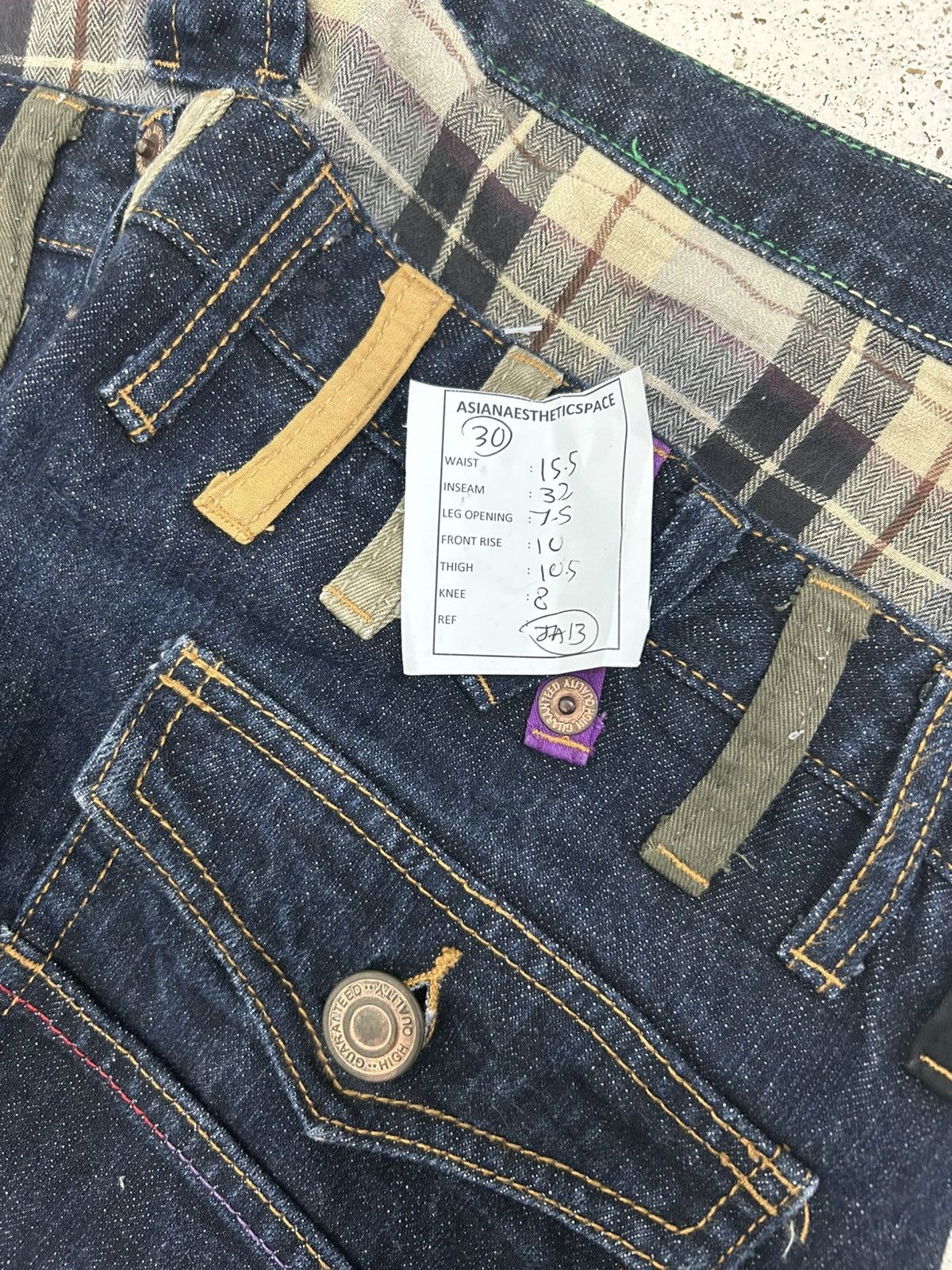 Japanese Brand Double Waist Japan Engineered Jean Cut Style Coloured Waist Size US 30 / EU 46 - 20 Thumbnail