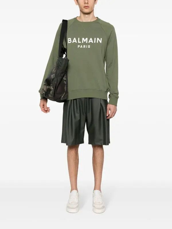 o1s1wg110925 Logo Print Cotton Sweatshirt in Green