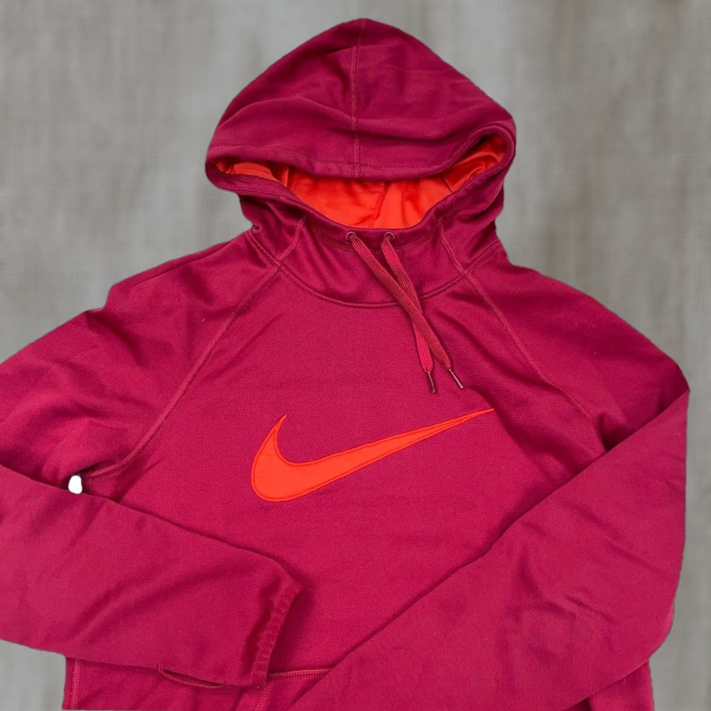 Nike Nike Hoodie Women Small Pink Sweatshirt Pullover Dri Fit Active Therma Logo Graphic Print Casual All Seasons Size S / US 4 / IT 40 - 1 Thumbnail