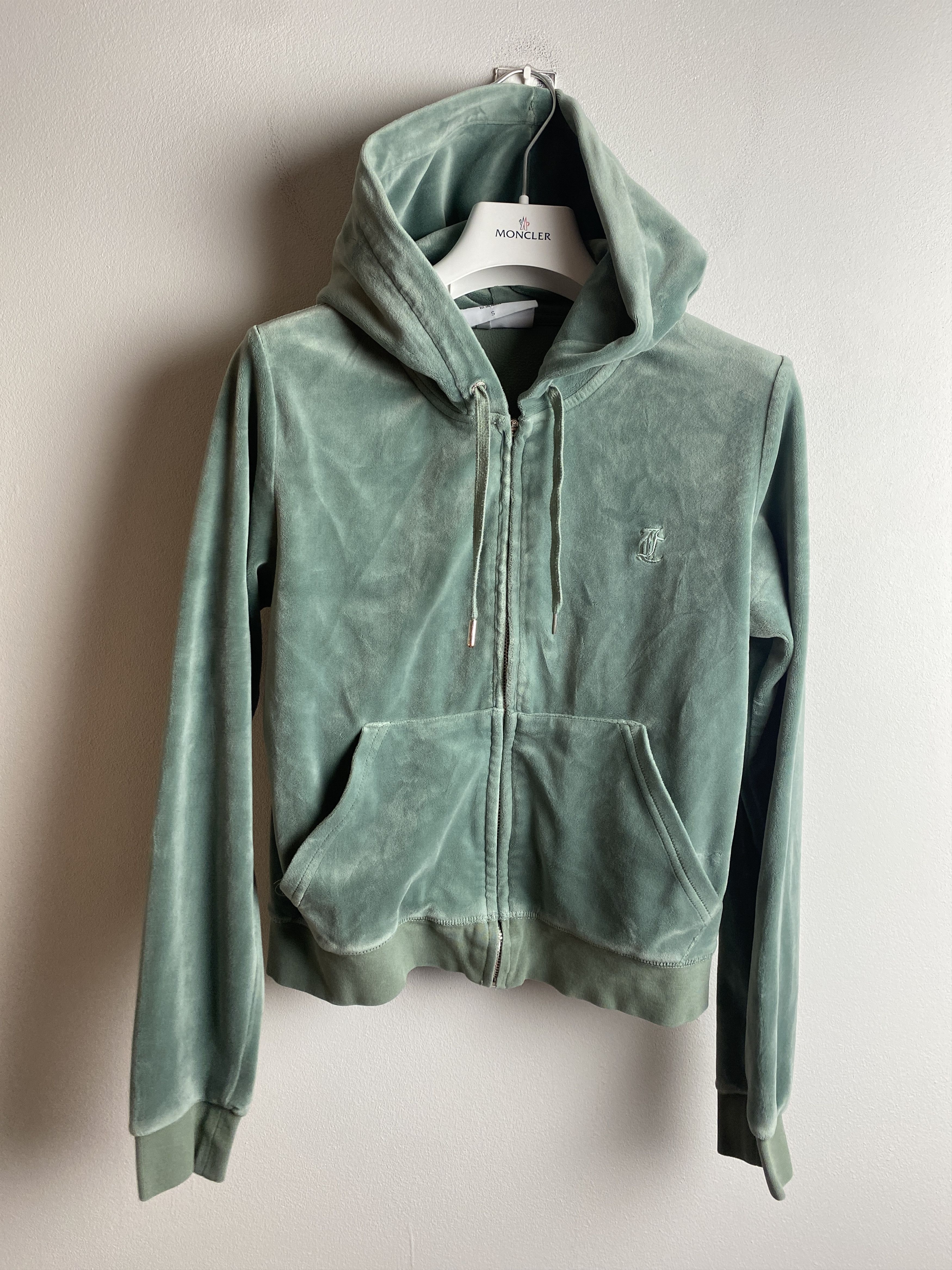 Juicy Couture Juicy Couture small logo velvet velour crop zip-up hoodie Size S / US 4 / IT 40 - 1 Thumbnail