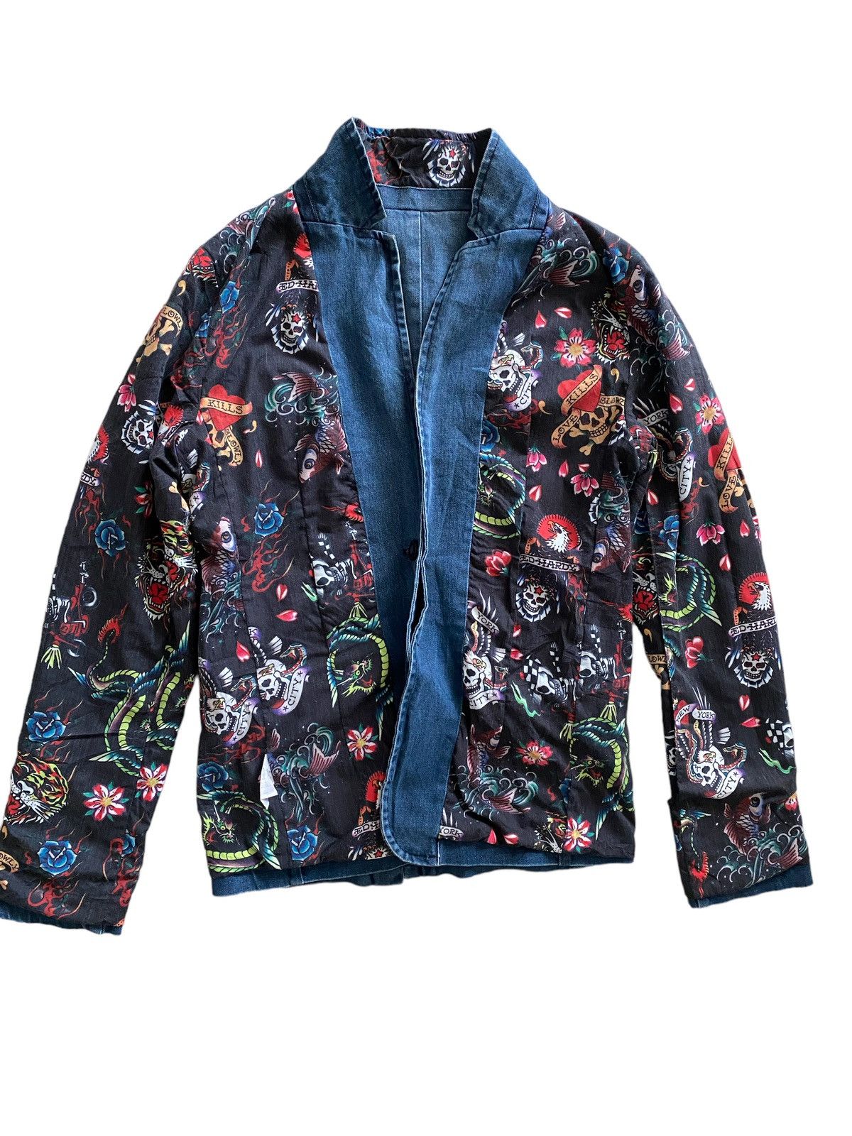 Christian Audigier Ed hardy Christian Audigier Fullprint Vintage Jacket Rare Size US S / EU 44-46 / 1 - 10 Thumbnail