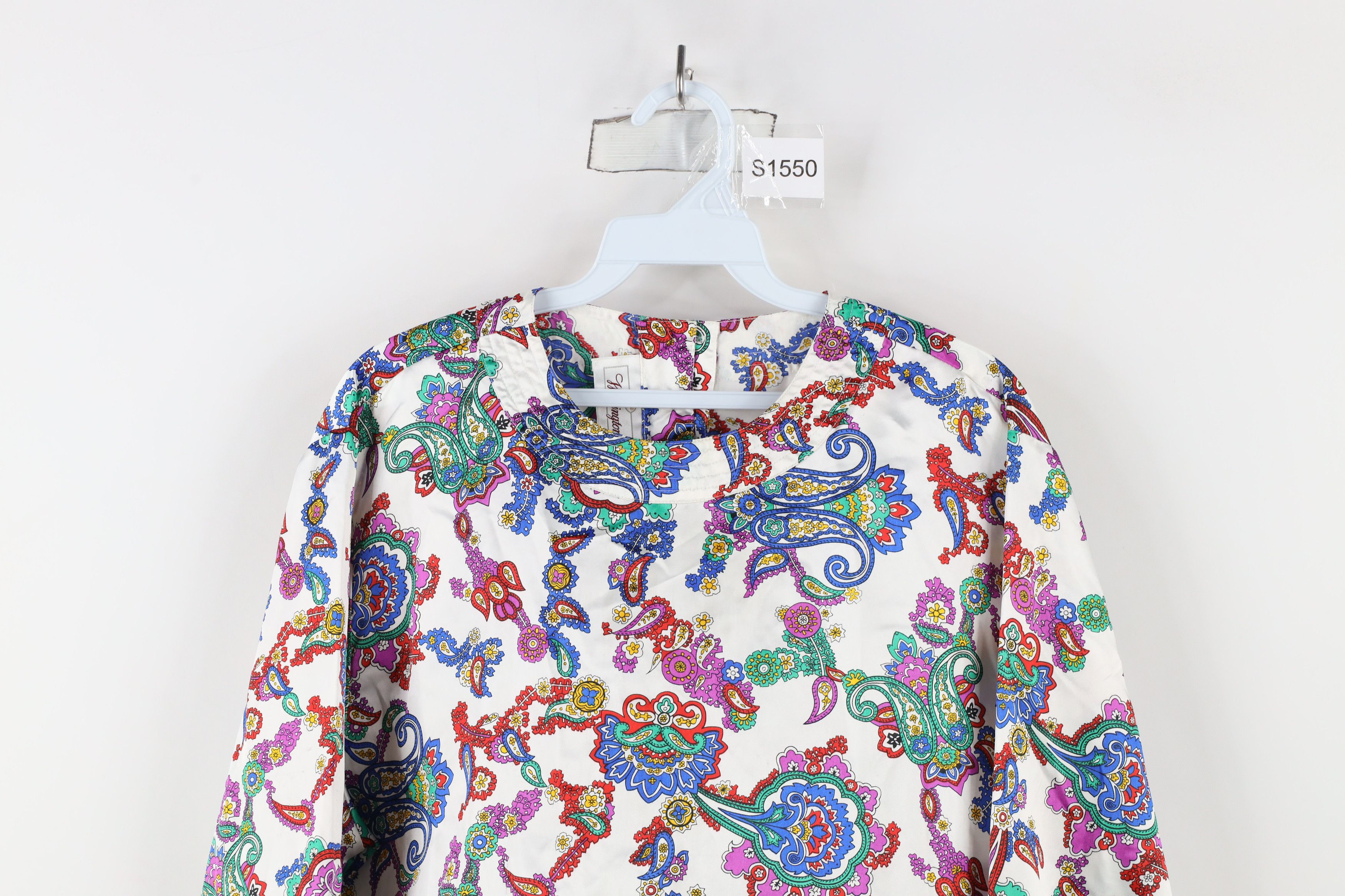 Vintage Vintage 90s Streetwear Rainbow Paisley Silky Polyester Shirt Size XXL / US 16-18 / IT 52-54 - 2 Thumbnail