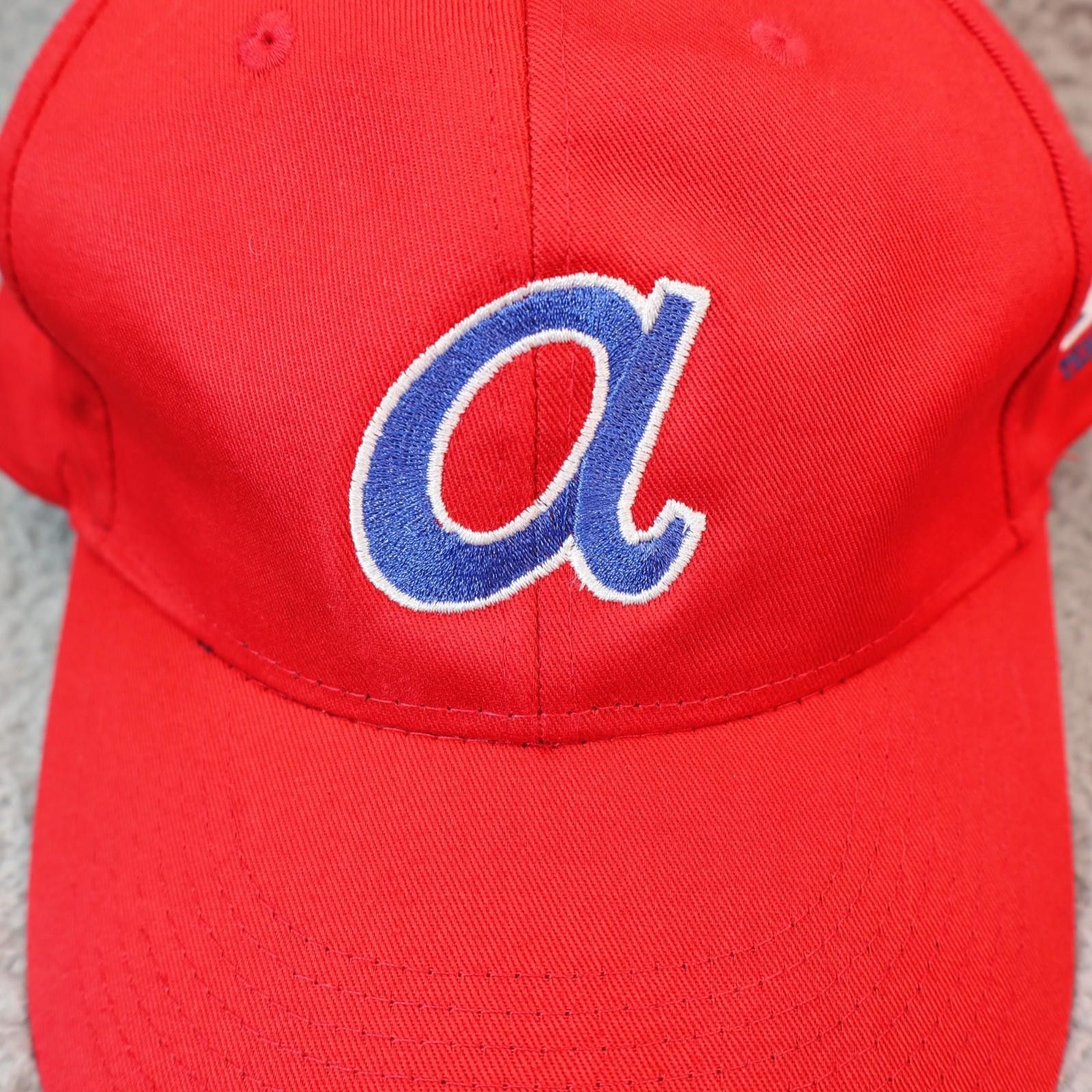 Other Vtg Atlanta Braves Hat Cap Strap Back Red MLB Script A Size ONE SIZE - 2 Thumbnail