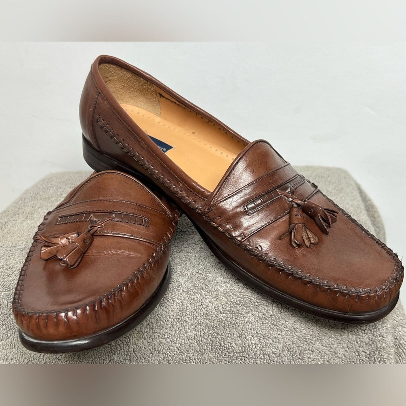 Giorgio Brutini Giorgio Brutini Brown Leather Tassel Slip On Loafers Shoes Size US 13 / EU 46 - 3 Thumbnail