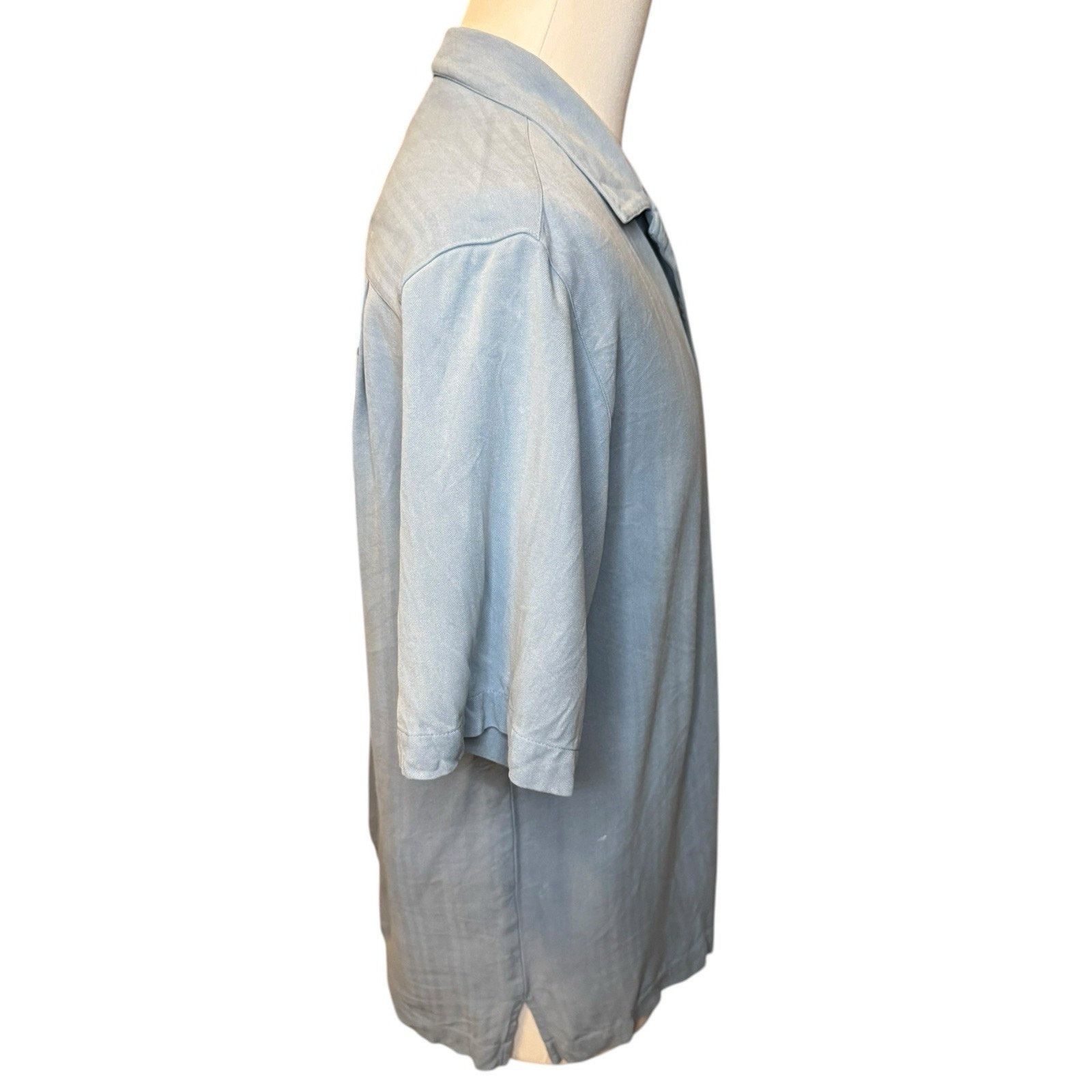 Other Pussers Embroidered Tortola Back Panel Blue Silk Camp Shirt Size US M / EU 48-50 / 2 - 6 Thumbnail