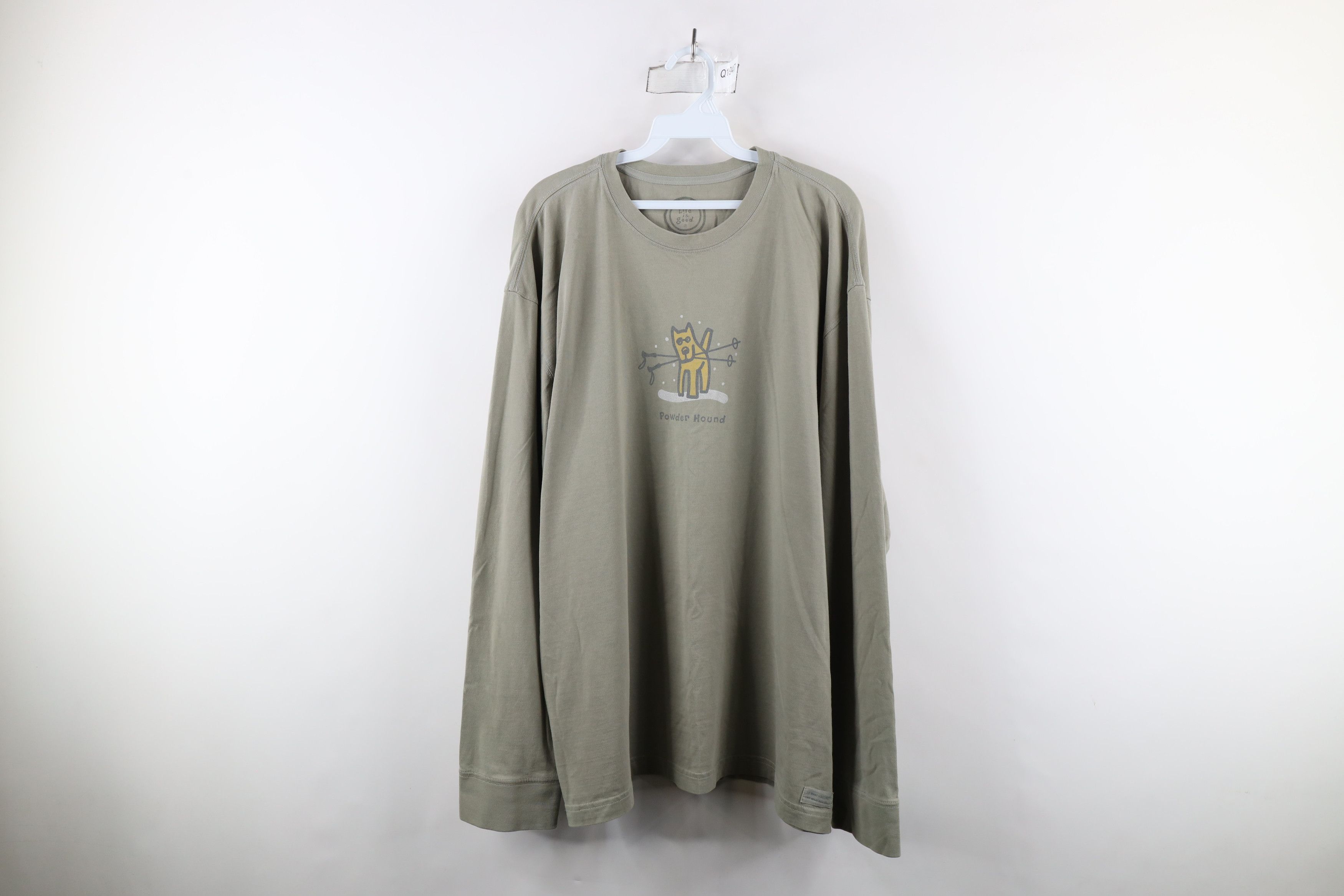 Life is Good × Vintage Vintage Life Is Good Dog Skiing Long Sleeve T-Shirt Green Size US XXL / EU 58 / 5 - 1 Thumbnail