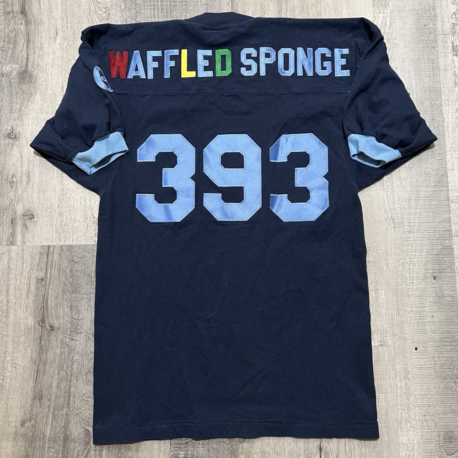 Vintage VTG Alpha Xi Delta Waffled Sponge Blue Y2K College Shirt Size S / US 4 / IT 40 - 2 Thumbnail