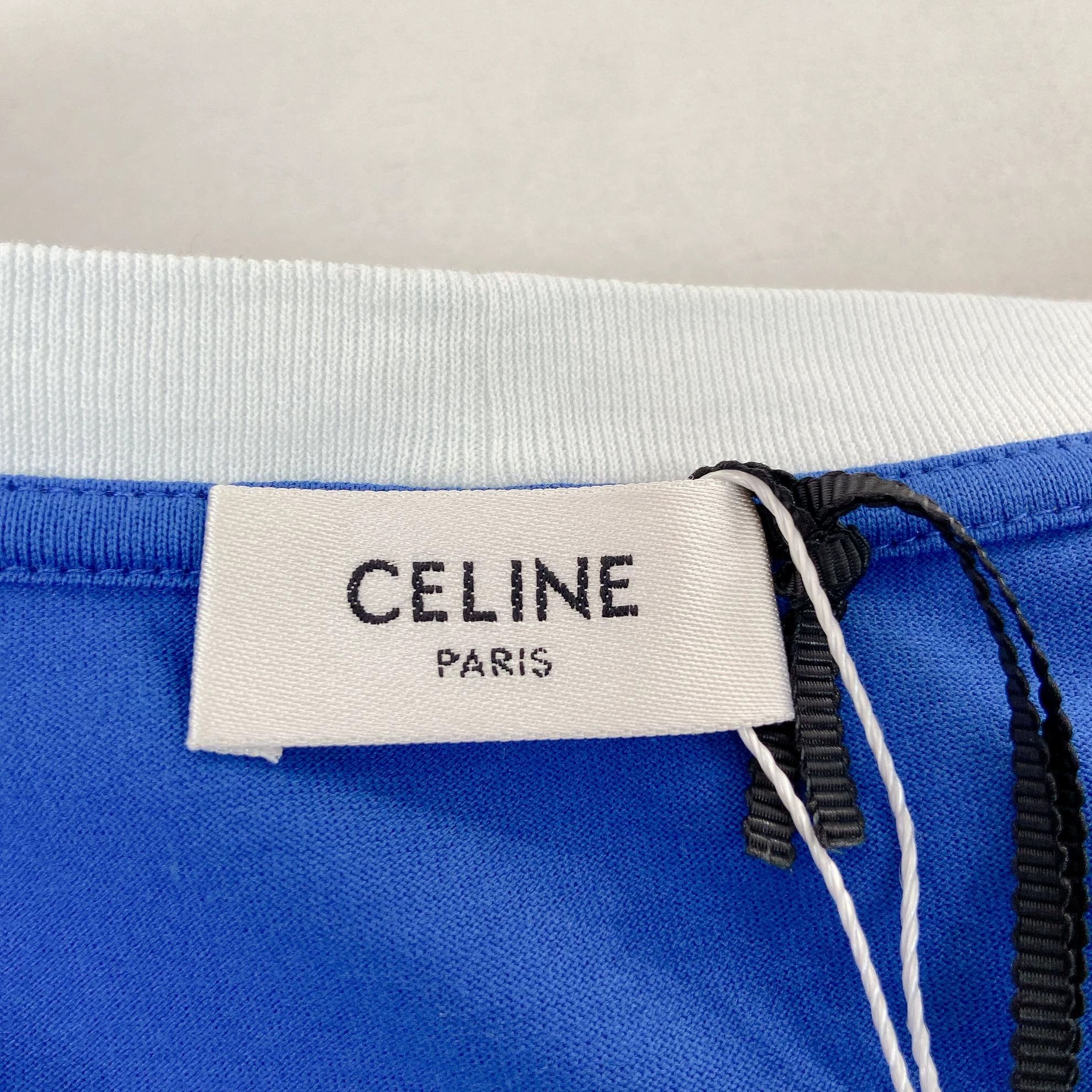 Celine Celine Logo Blue T-Shirt L Size L / US 10 / IT 46 - 6 Thumbnail