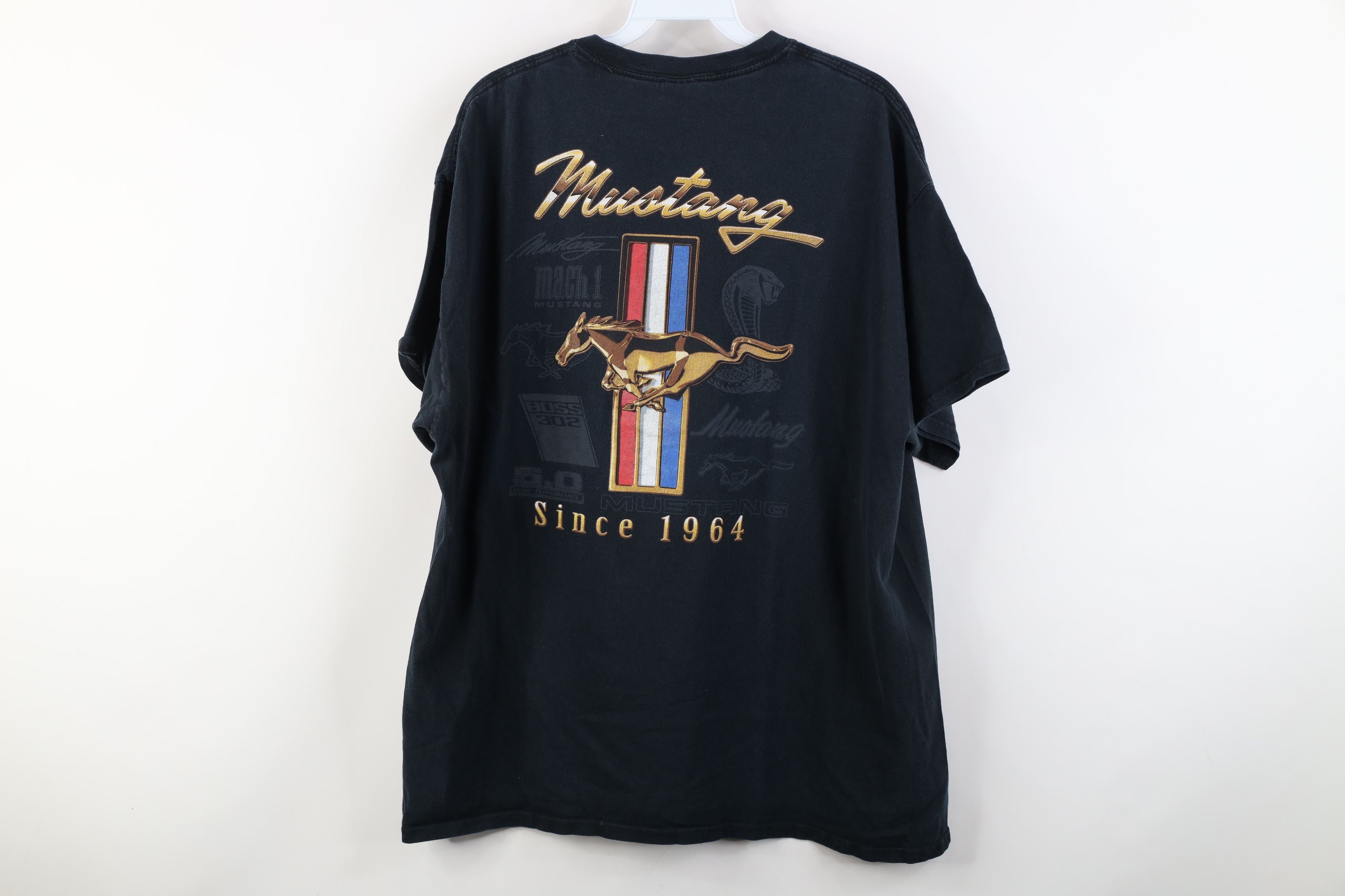Vintage Vintage 90s Y2K Motor Co Mustang Car Racing T-Shirt Black Size US XL / EU 56 / 4 - 12 Thumbnail