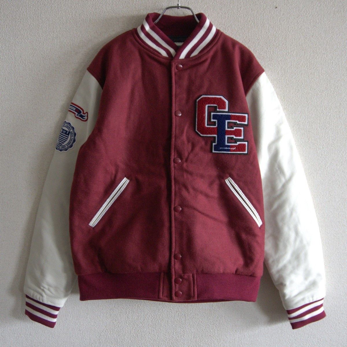 GOODENOUGH GOODENOUGH Leather Sleeve Varsity Jacket Size L Size US L / EU 52-54 / 3 - 1 Thumbnail