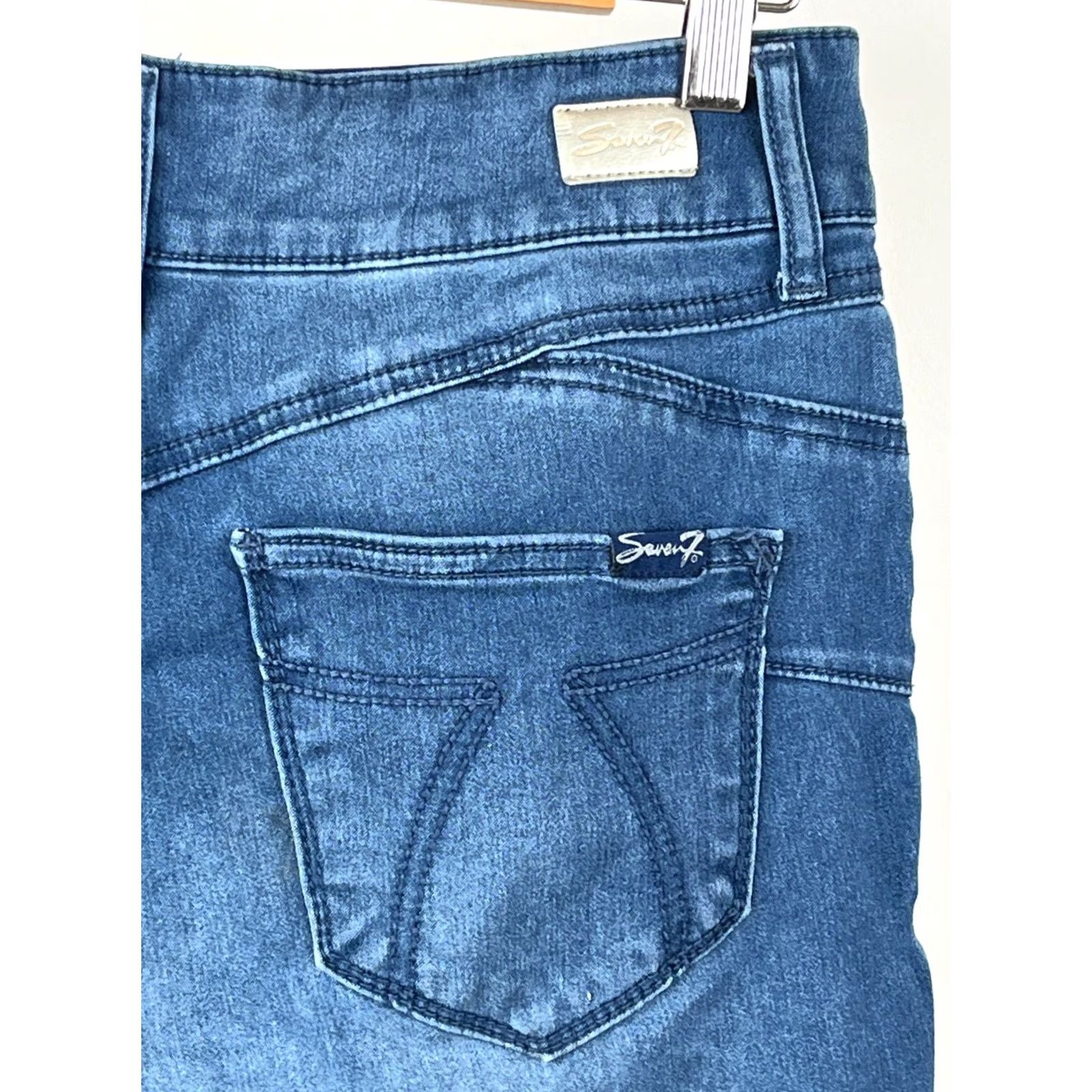 Vintage Seven7 Jeans Womens 8 Booty Shaper High Rise Skinny Medium Wash Stretch Denim Jeans - Blue Size 30" / US 8 / IT 44 - 6 Thumbnail