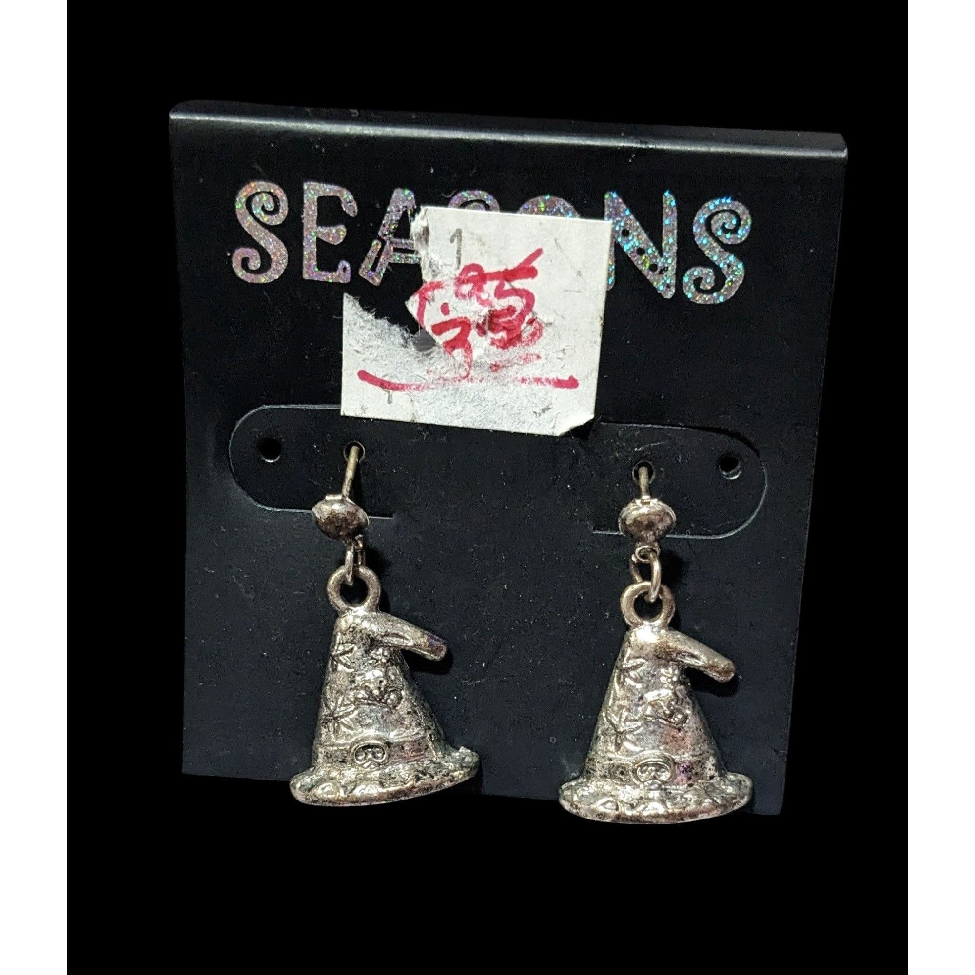 Other Seasons Silver Tone Wizard Hat Dangle Earrings Size ONE SIZE - 1 Thumbnail