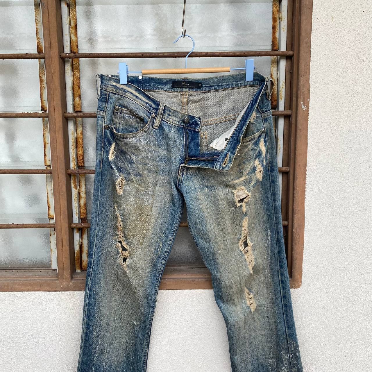 Japanese Brand ARCHIVE FLARE Midas Japan "Gimmick" Distressed Cyber Punk Size US 29 - 15 Thumbnail