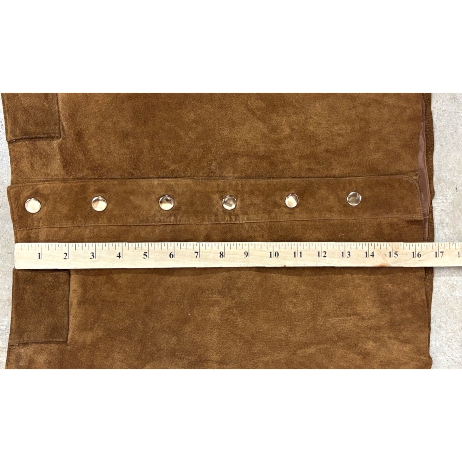 Zara Zara Skirt Brown Suede Aline Women’s XS Snap Front Mini 27”x16.5” Festival Size 26" / US 2 / IT 38 - 8 Thumbnail