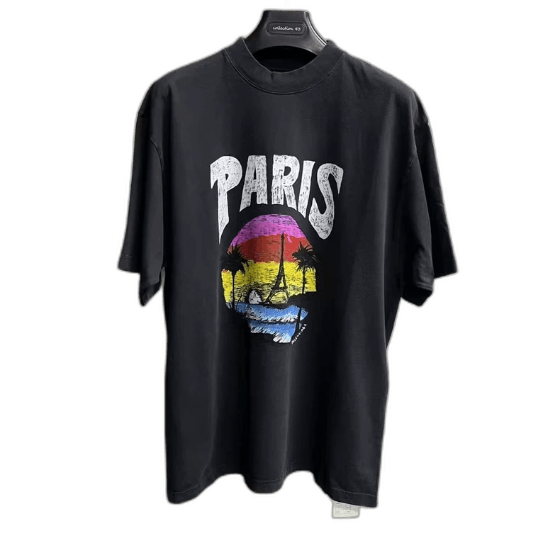 Balenciaga Balenciaga Black Letter Print Short Sleeve T-Shirt Size US L / EU 52-54 / 3 - 1 Thumbnail