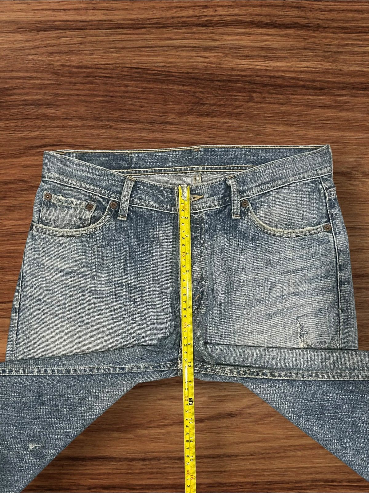 Levi's Vintage Y2K Levi’s Blue Washed Distressed Flare Jeans Size US 31 - 16 Thumbnail