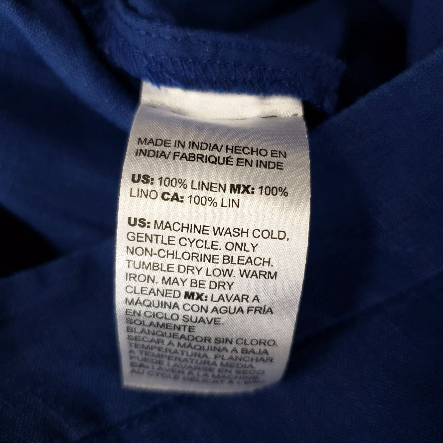 Vintage Chico's Womens Cropped Linen Pants Sz 8 Solid Blue Pull On High Rise Pants Women 8 Cropped Linen Blue Chicos Womens Pants Size 30" / US 8 / IT 44 - 7 Thumbnail