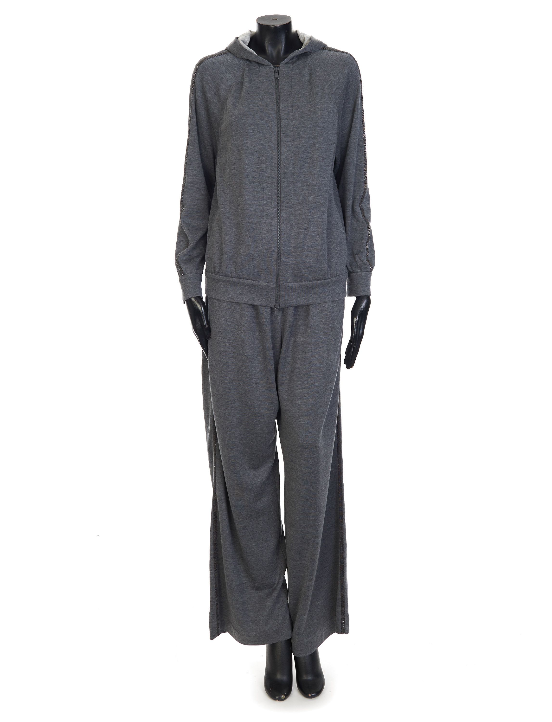 Brunello Cucinelli Gray Comfort Interlock Wide Trousers Size S Size 27" / US 4 / IT 40 - 9 Thumbnail