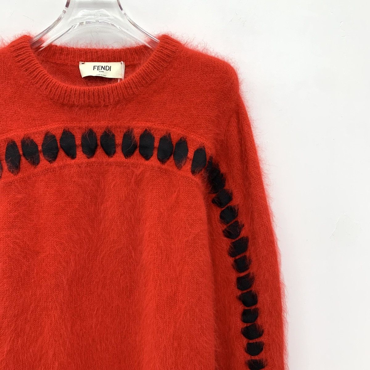 Fendi Fendi Tie Detail Rabbit Fur Long Sleeve Knit Sweater K26WX Size S / US 4 / IT 40 - 3 Thumbnail
