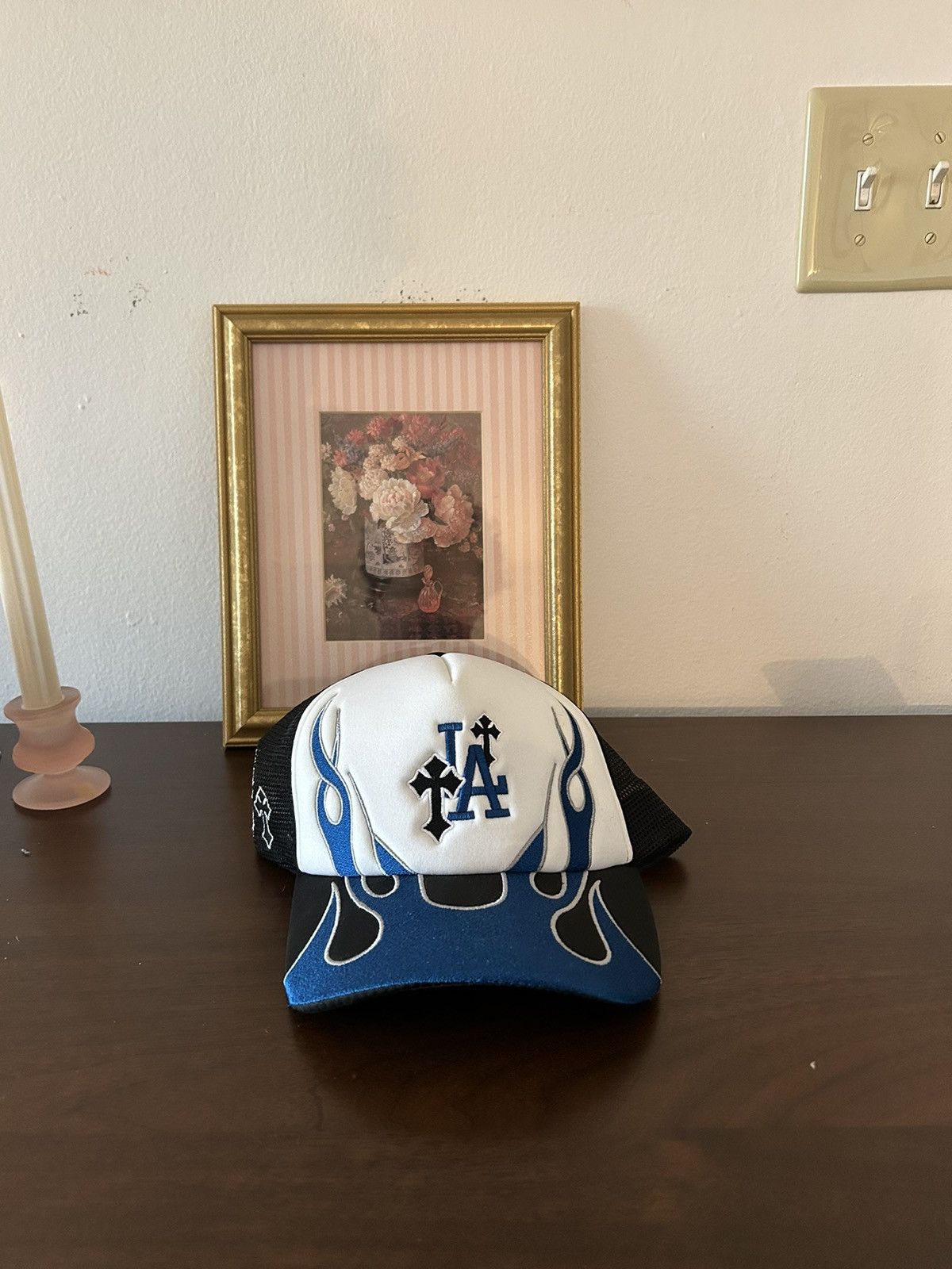 Designer Flame Trucker Hats Size ONE SIZE - 2 Thumbnail