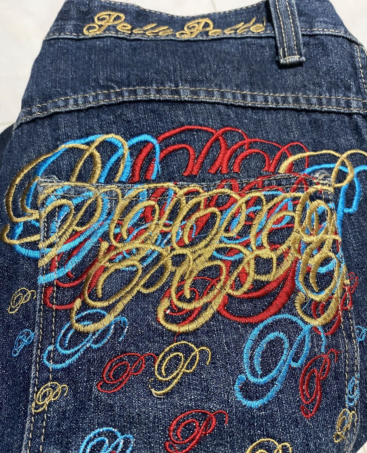 Marc Buchanan Pelle Pelle Multicolor Embroidered Baggy Jeans Size US 36 / EU 52 - 8 Thumbnail