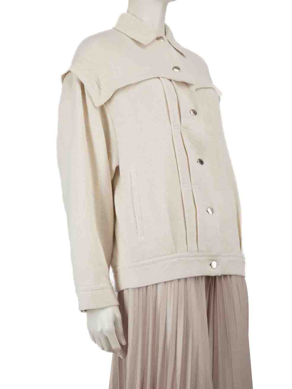 image of Iro Cream Button Up Hofman Jacket in Ecru, Women's (Size XS)