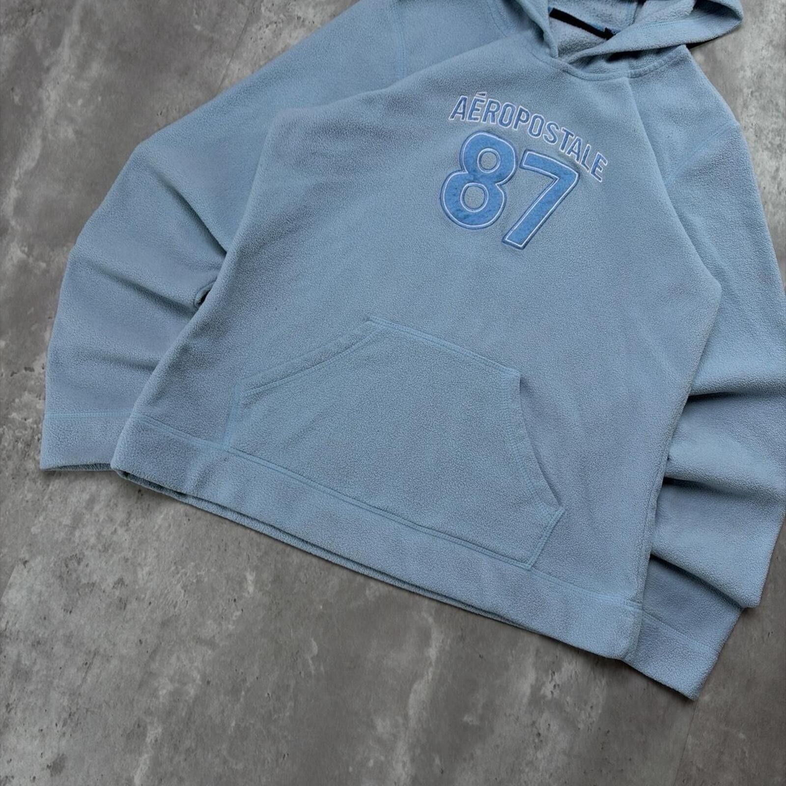 Aeropostale Y2K Light Blue Aeropostale Grunge Skater Fleece Hoodie Size L / US 10 / IT 46 - 4 Thumbnail