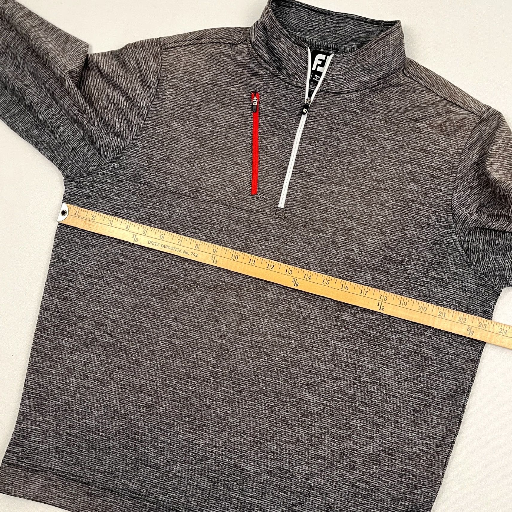 Footjoy FootJoy Pullover Mens L Striped Gray Red Heritage Shores DE Golf Performance Jacket Size US L / EU 52-54 / 3 - 6 Thumbnail