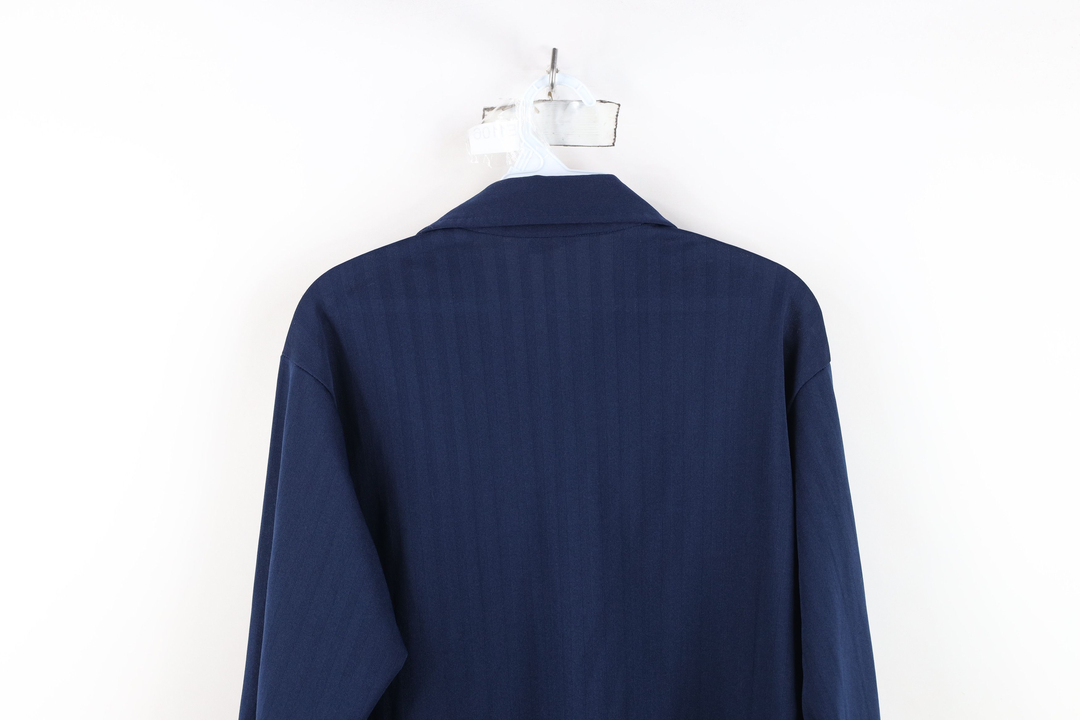 Vintage Vintage 70s Streetwear Knit Collared Button Shirt Navy Blue Size US M / EU 48-50 / 2 - 13 Thumbnail