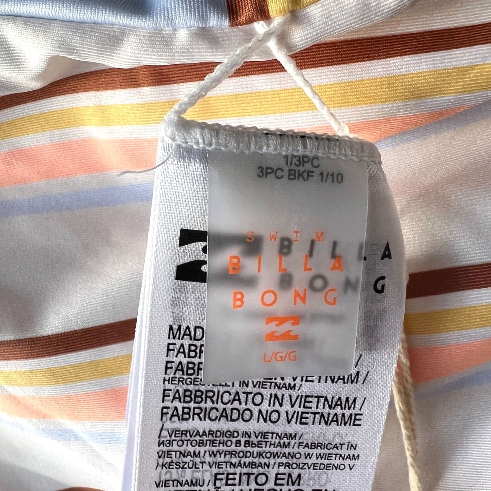 Billabong Billabong Reversible Bikini Bottom Womens Large White Multicolor Hipster Lowrider Beach Bathing Suit Pattern Striped Size L Color Multicolor Size 36" / US 14 / IT 50 - 6 Thumbnail
