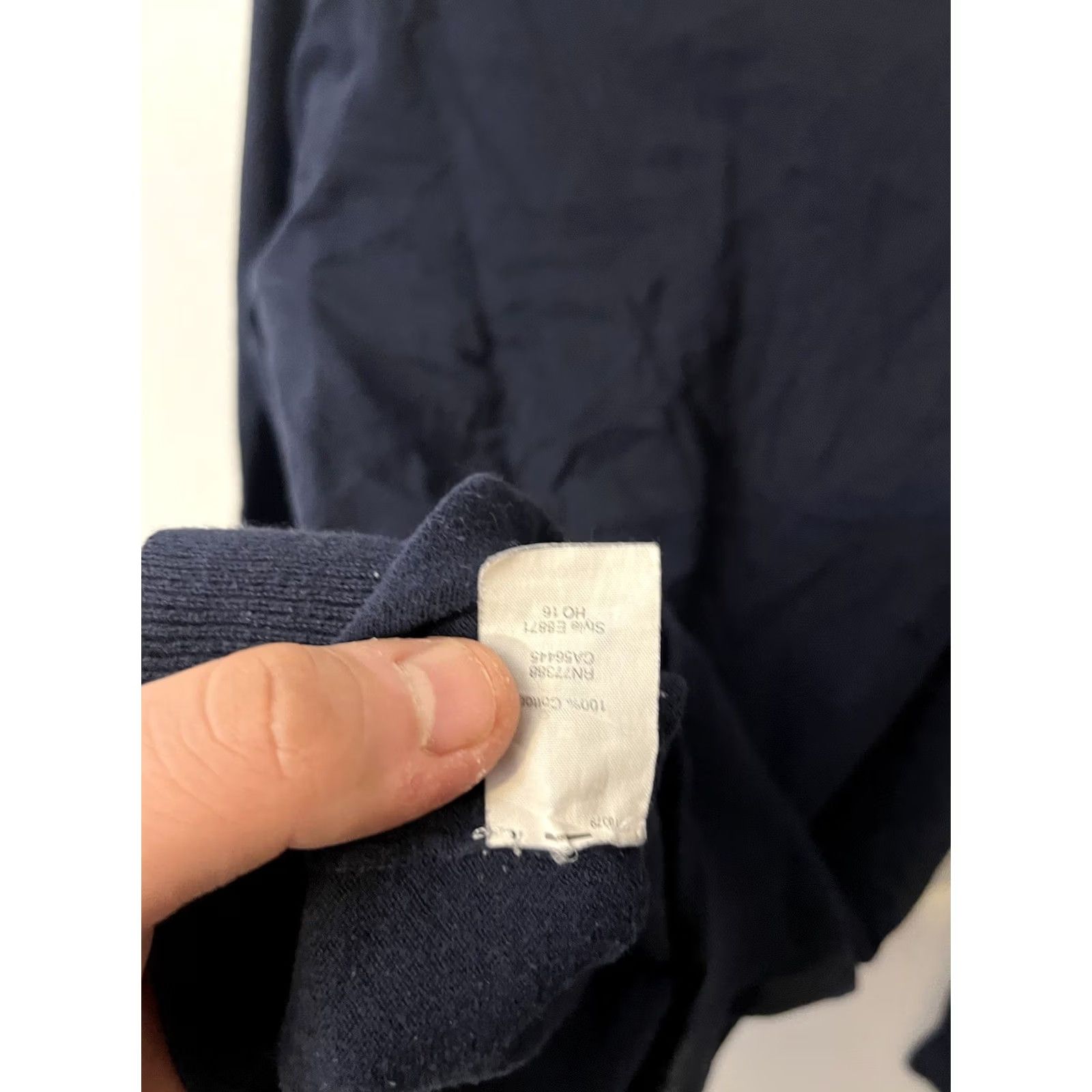 J.Crew J. Crew Navy Blue Cotton V-neck Long Sleeve Sweater Medium E8871 Size M / US 6-8 / IT 42-44 - 4 Thumbnail
