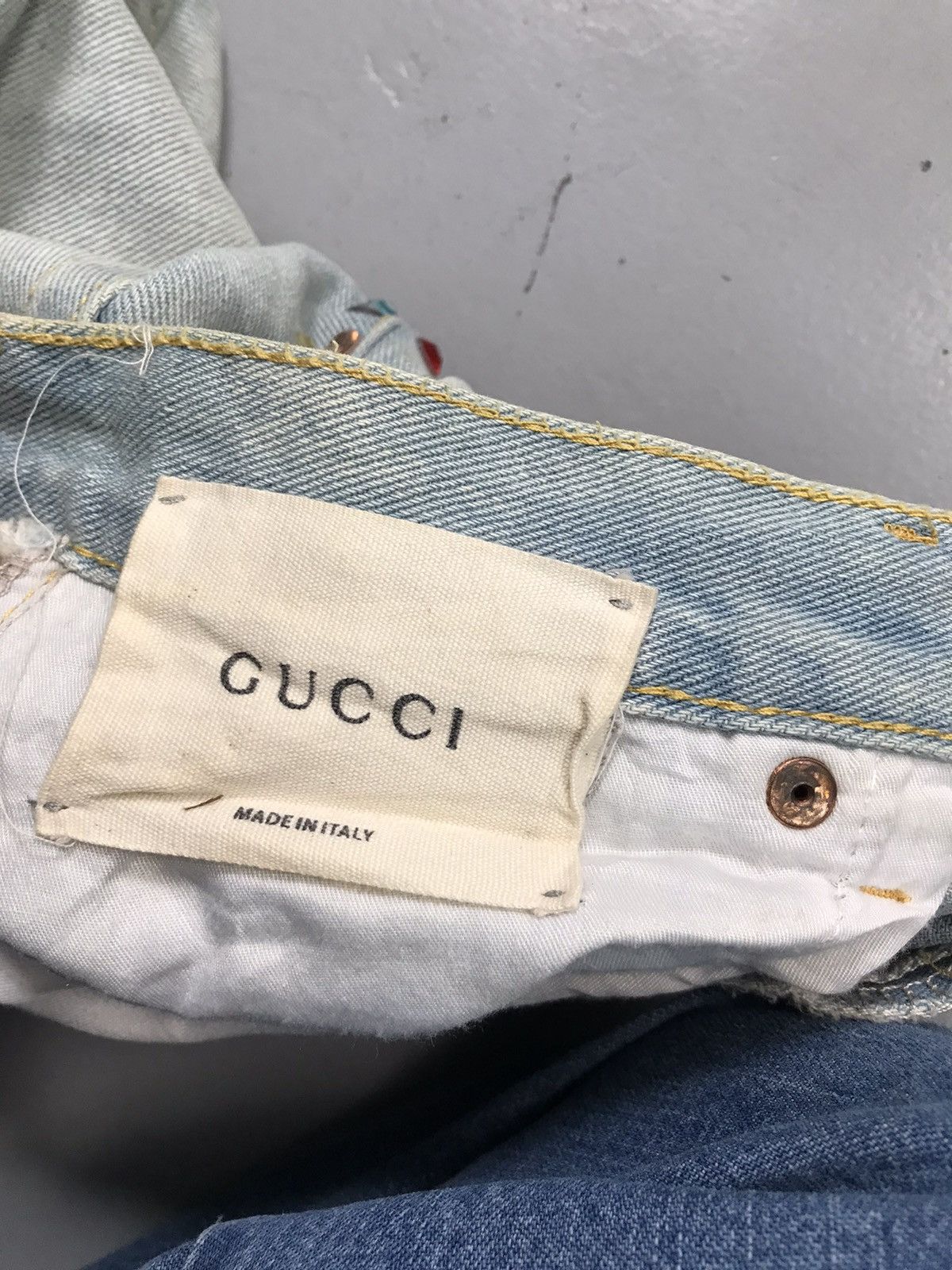 Vintage Vintage women’s gucci inspired studds crystel denim Size 28" / US 6 / IT 42 - 9 Thumbnail