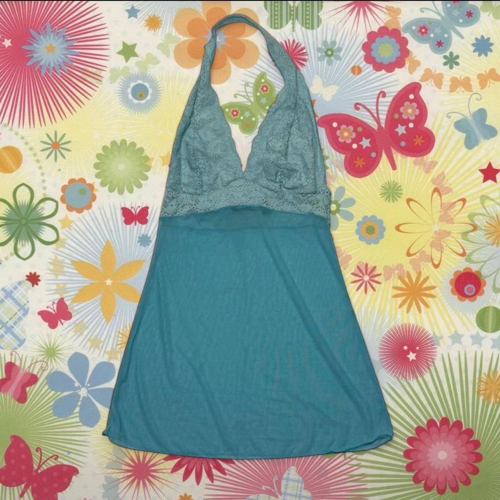 Other blue lace halter top with sheer bottom size small Size S / US 4 / IT 40 - 3 Thumbnail