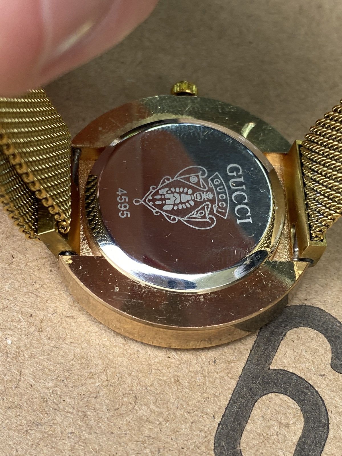 Vintage Elegant Gold Mesh Watch with Pearl Dial Size ONE SIZE - 4 Thumbnail